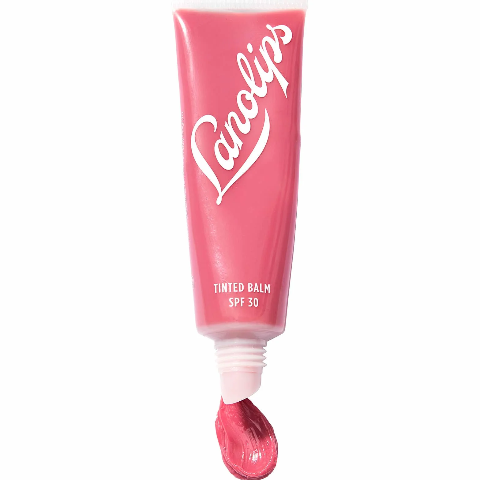 Lanolips Balsamo colorato con fattore di protezione solare 30 – rabarbaro, 12,5 g, crema idratante morbida per le labbra, splendido colore rosa lucido