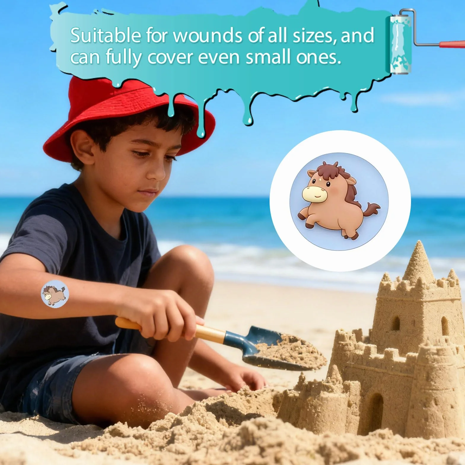 Cerotti per Bambini 120 Pezzi, Cerotti Adesivi Rotondi da 2,2 cm con Cartoni Animati, Tessuto Flessibile per Piccole Ferite, Brufoli e Vaccinazioni, Protezione Completa per la Pelle Sensibil