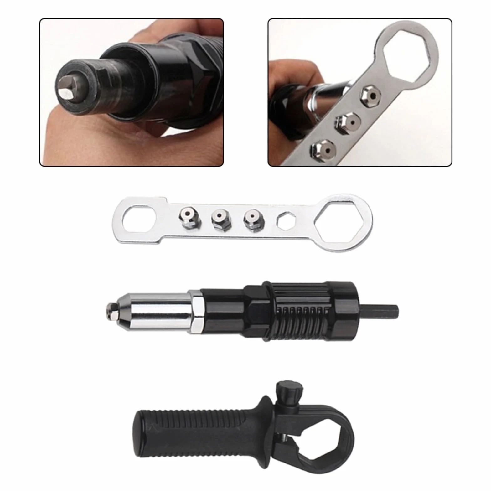 NexRen Kit Adattatore per Rivettatrice per Trapano Elettrico in Acciaio