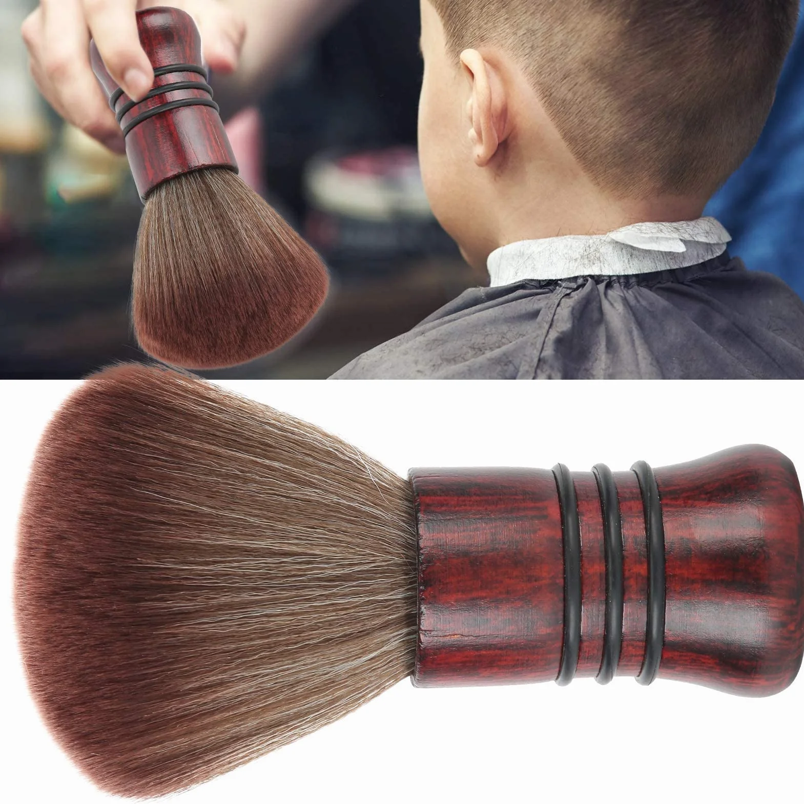 Pennello per il collo del parrucchiere, fibra naturale morbido per il viso pulizia del collo per capelli Duster collo per salone di parrucchiere professionale a casa