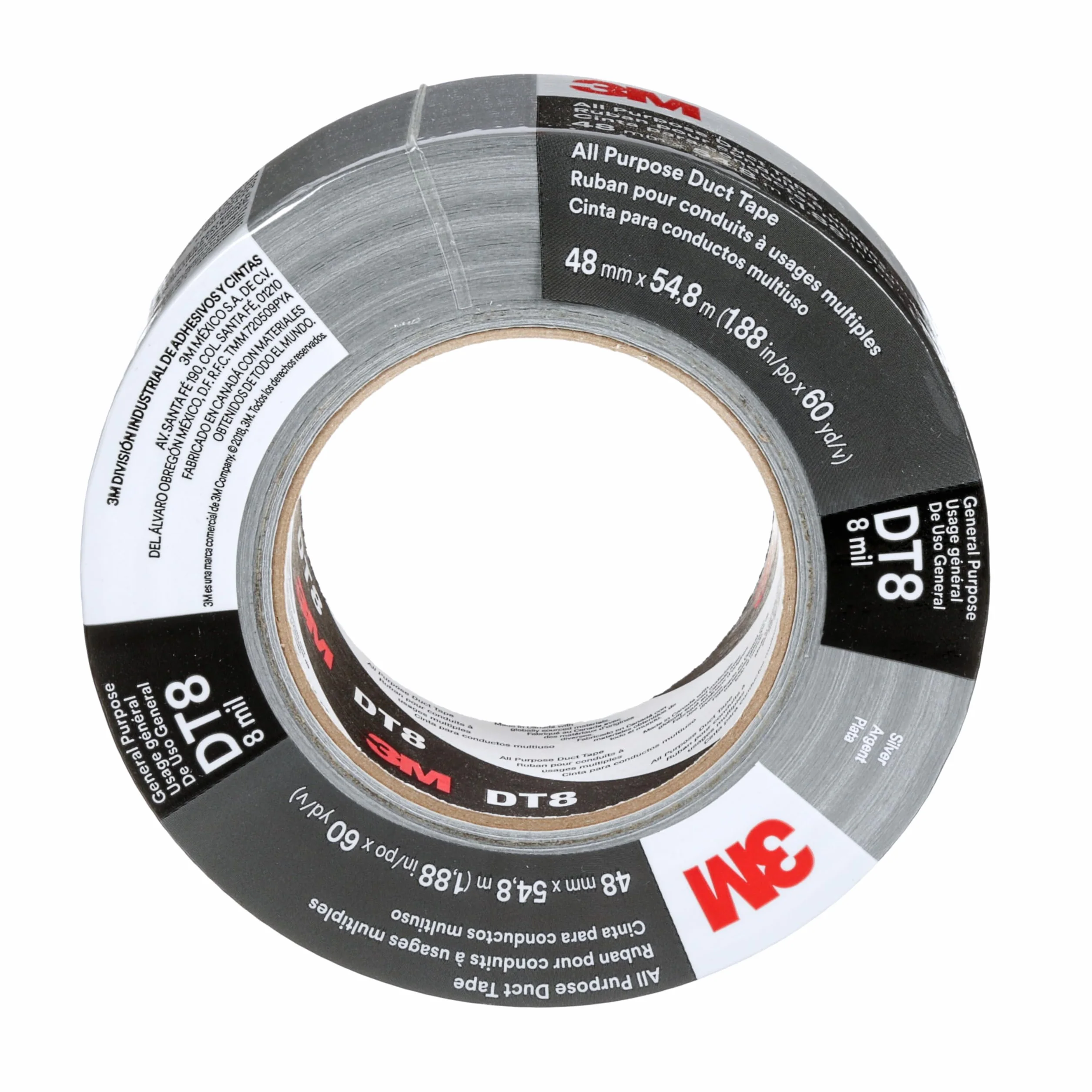 3M Nastro adesivo telato universale DT8, Argento, 48 mm x 23 m, 0.2 mm
