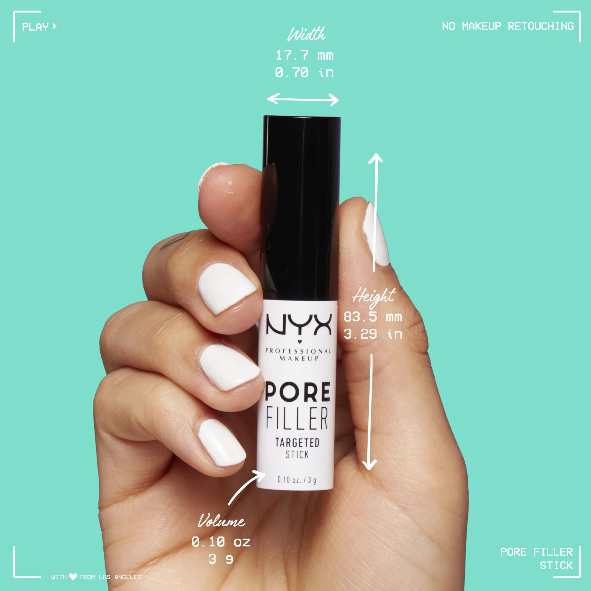 NYX Professional Makeup Blurring Pore Filler, Face Primer Stick, Infuso di vitamina E, Clear