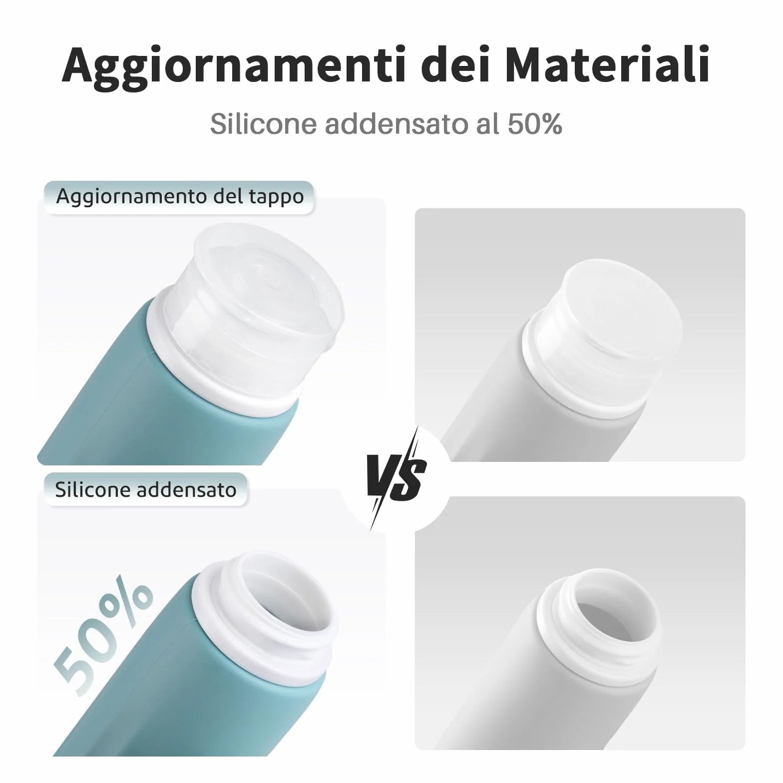 Opret Contenitori da Viaggio DistacEcho, 4 Flaconi 100ml, Kit Liquidi per Viaggio con Bottiglie BPA-Free per Shampoo, Liquidi, Lozione e More