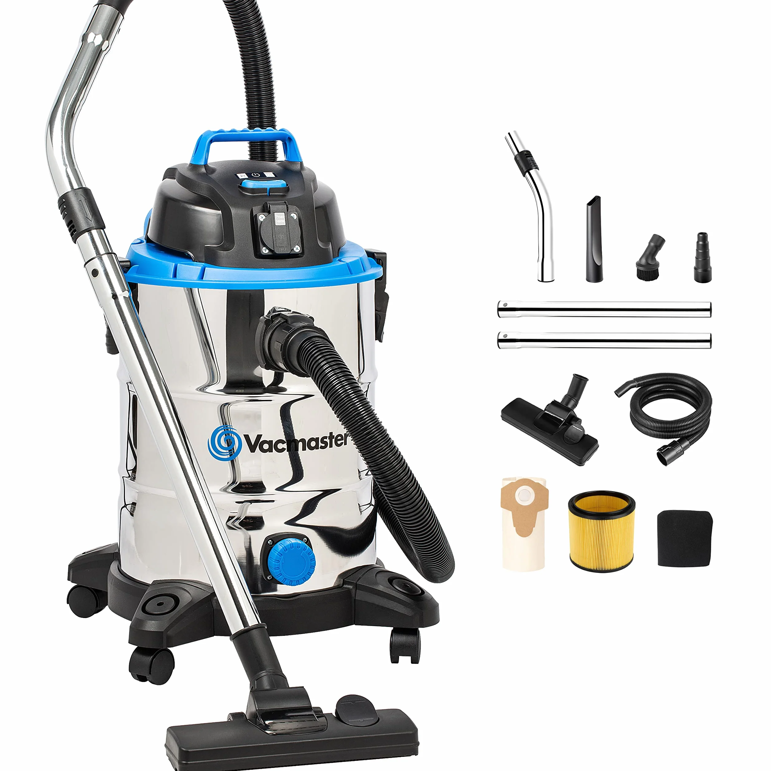 Vacmaster VQ1530SFDC 1500W 30L Aspiratore Solidi e Liquidi Inossidabile Soffiante