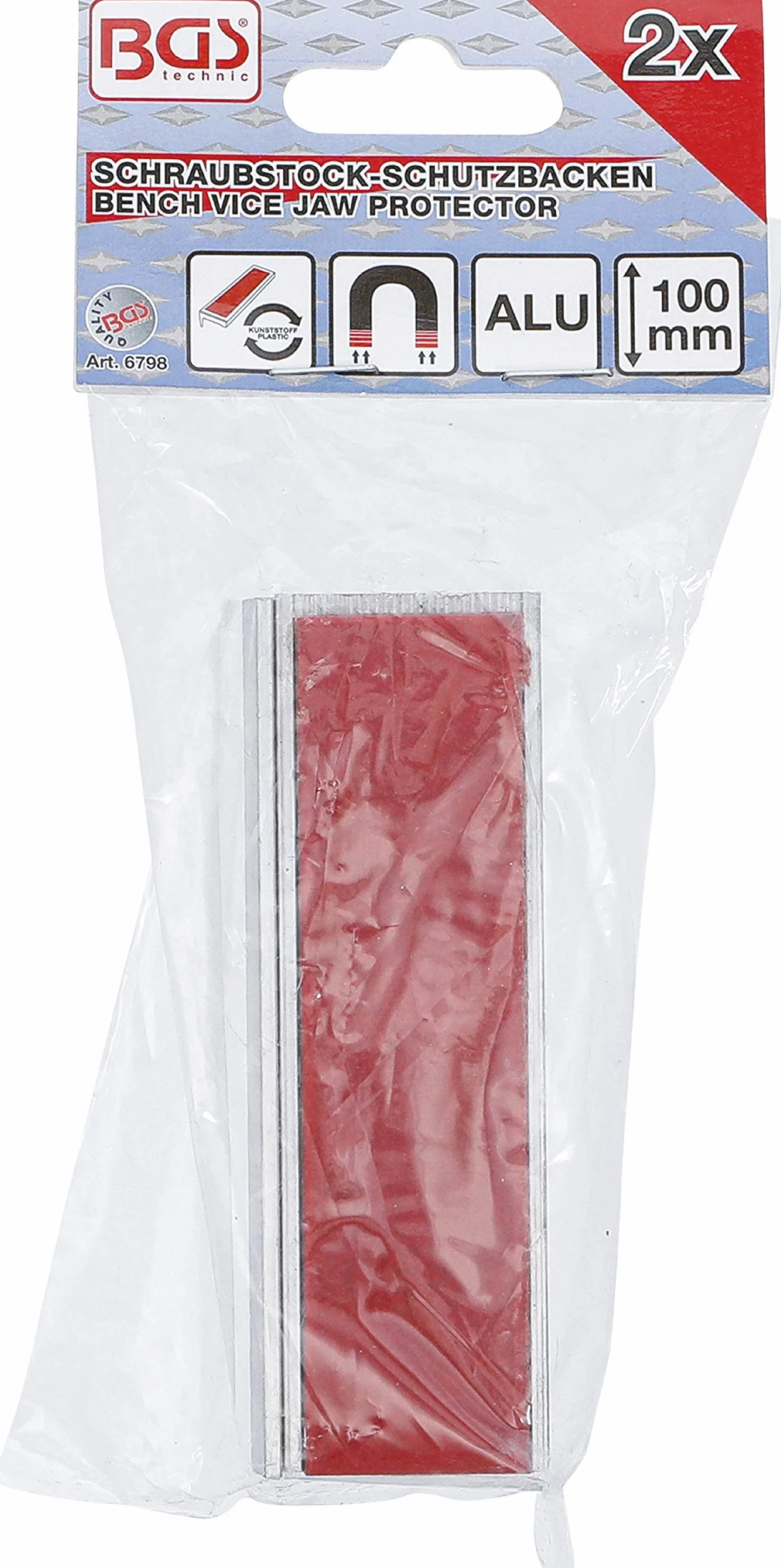 BGS Coppia copriganasce per morsa da banco alluminio larghezza 100 mm 2 pz