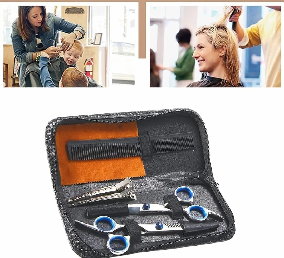 Friseurschere Profi 7 Pcs Haarschneideschere Set Haarschere Professionelle Friseur Set Rostfreie Bartschere Perfekter Effilierschere Linkshander Für Kinder Männer Frauen Haustiere Familie Friseursalon