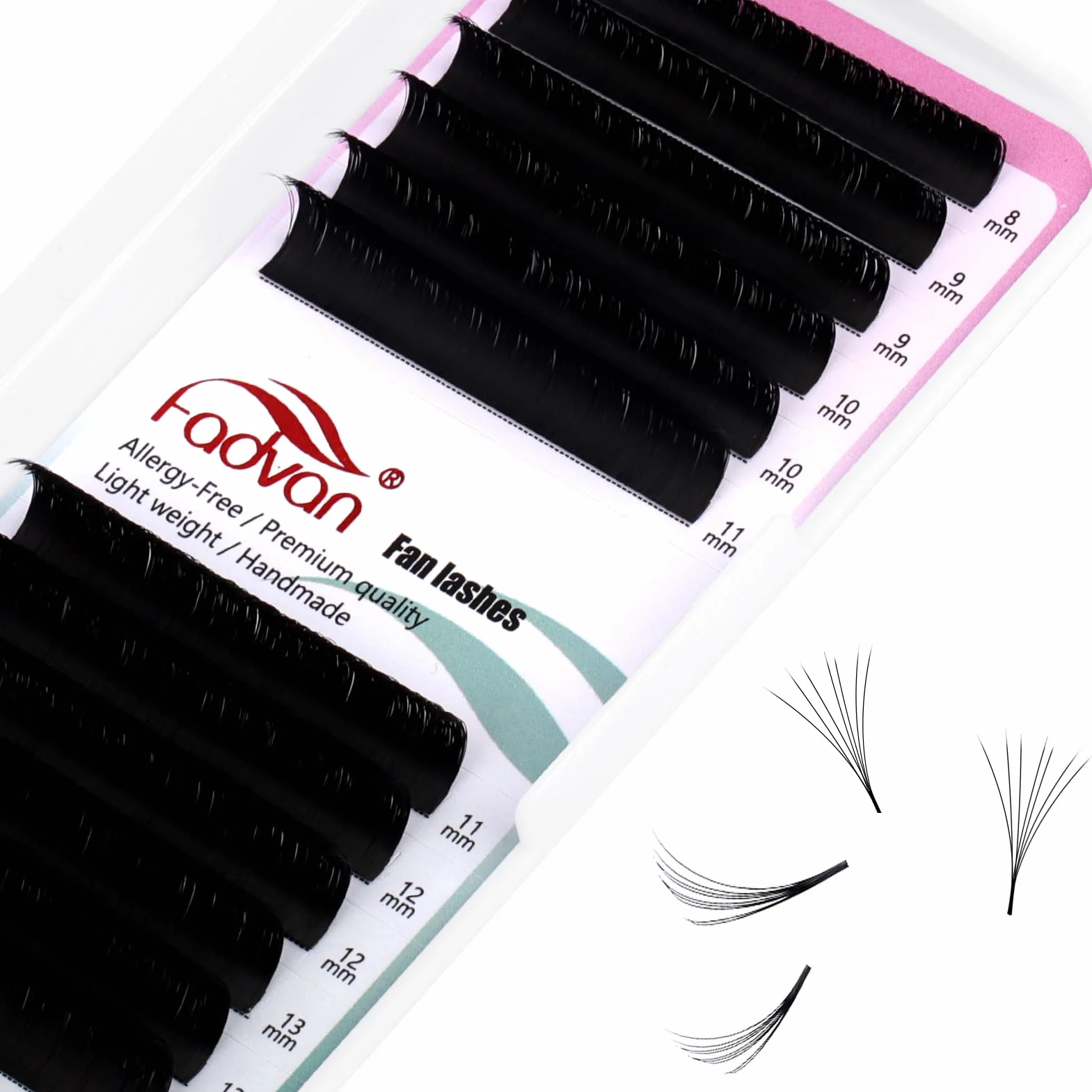 Extension Ciglia Easy Fan 0.05mm C Curl 8-14mm Misto 2D~20D Estensioni Ciglia Ciuffetti Volume Russo Seta Professionale FADVAN(0.05C, mix8-14mm)