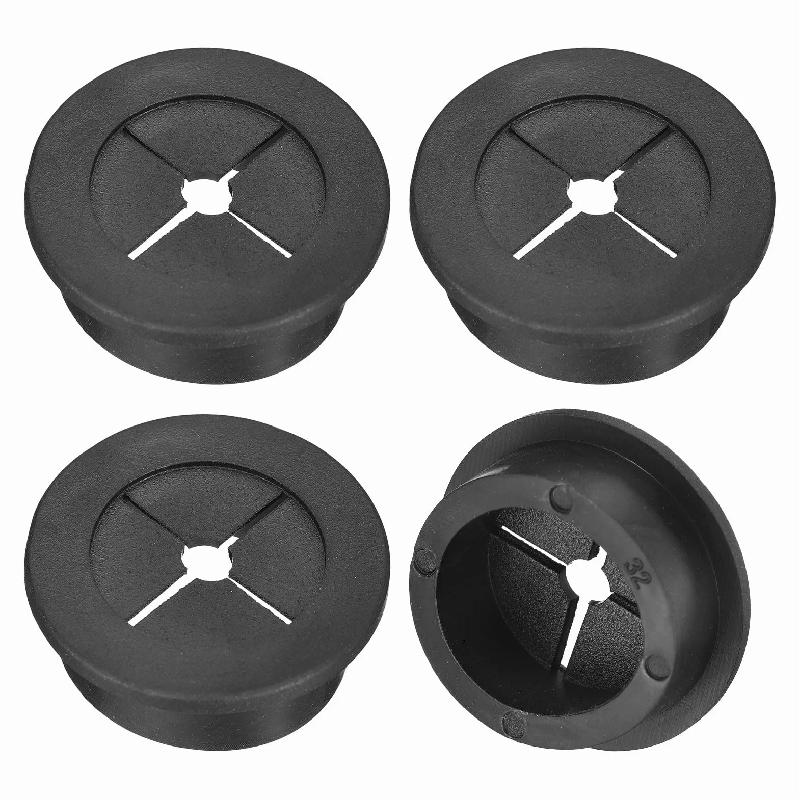 QUARKZMAN Passacavo per Scrivania 1-1/4 Pollici (32mm) Nero Gomma Flessibile Copertura Foro Filo