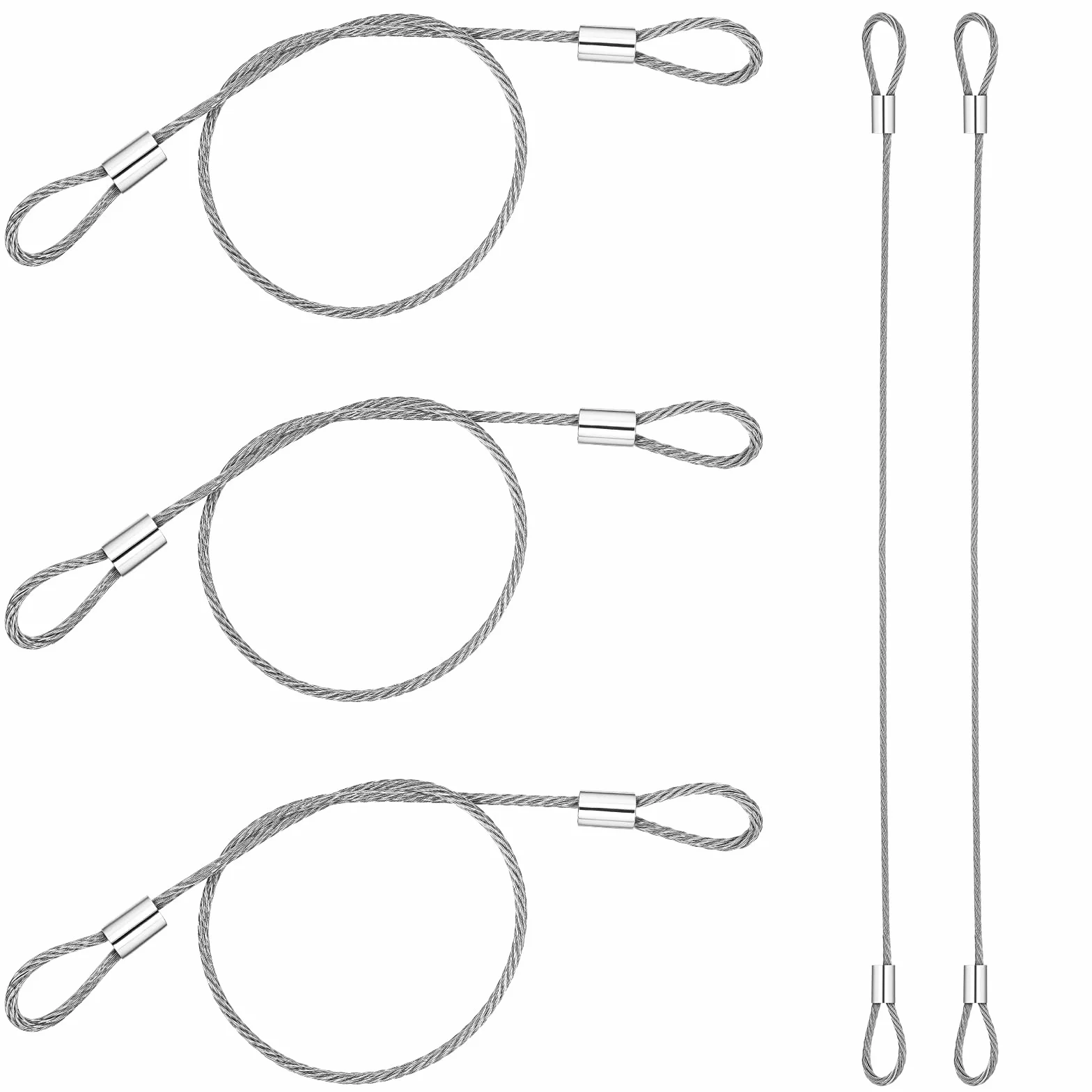 Cavo di sicurezza antifurto per bagagli 31 cm 15 mm acciaio rivestito flessibile doppio anello