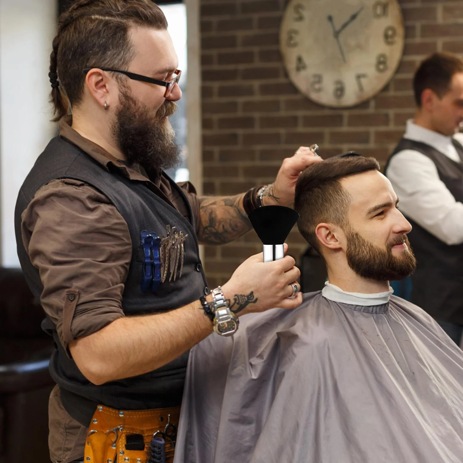 3 Pezzi Pennelli per collo, Barbiere Collo Spazzola, spazzola barbiere, spazzola barba, accessori barbiere, morbido spazzola barbiere per Strumenti di Pulizia per Barbieri