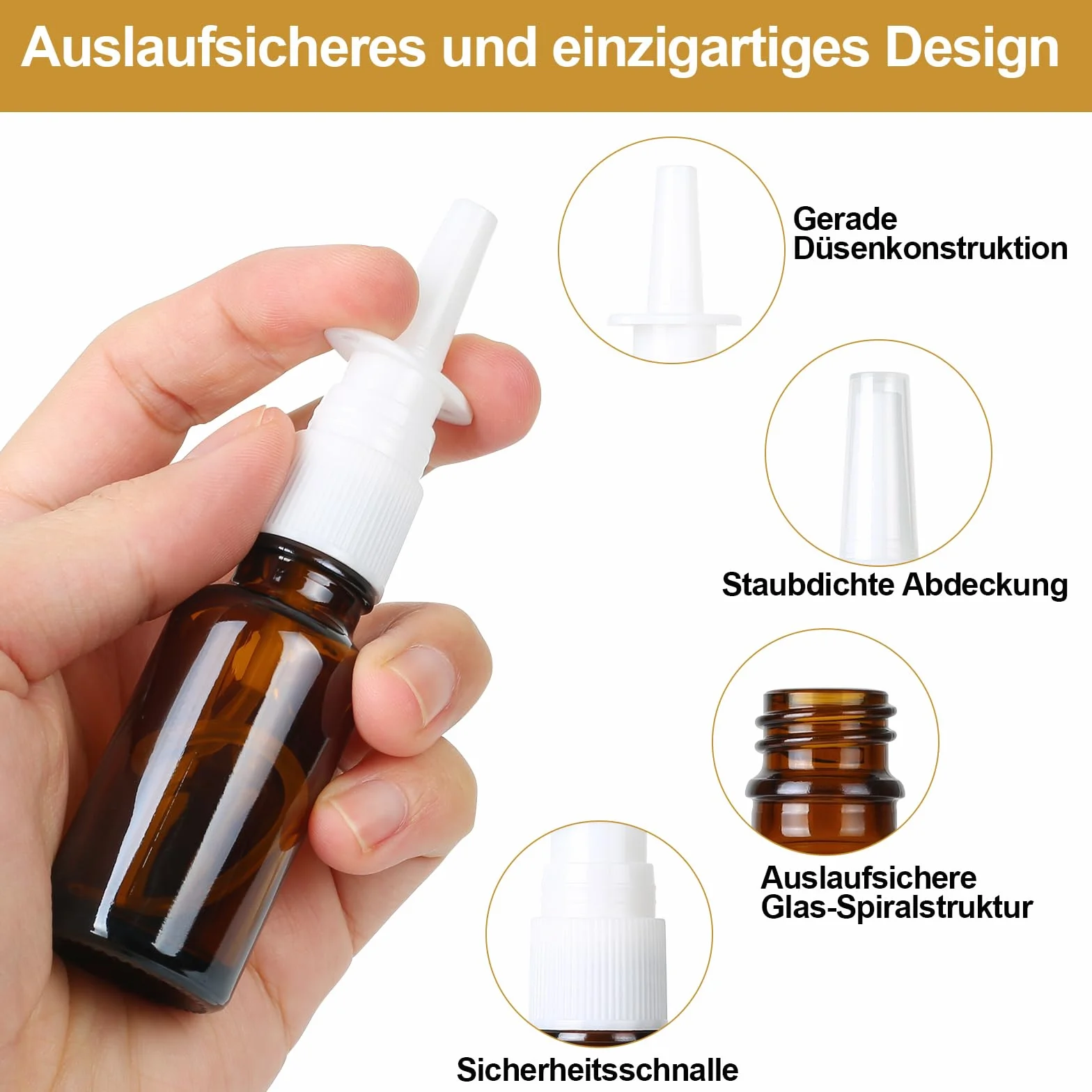 4 Pezzi Bottiglia Spray Nasale, 10ml Flaconi Spray Nasale, Riutilizzabile Spruzzatori Nasali Vuoti, Fine Vetro Nebulizzatore Spray per Profumi, Oli Essenziali, Soluzione Salina