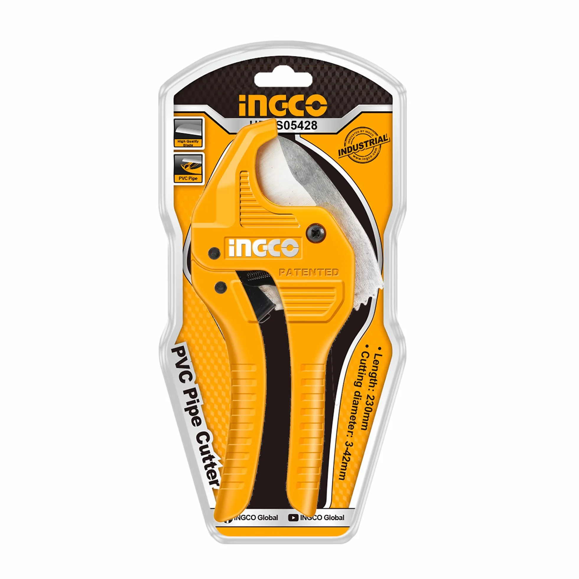 Ingco Hpcs05428 Tagliatubi per Tubi in PVC Automatico 3-42 mm