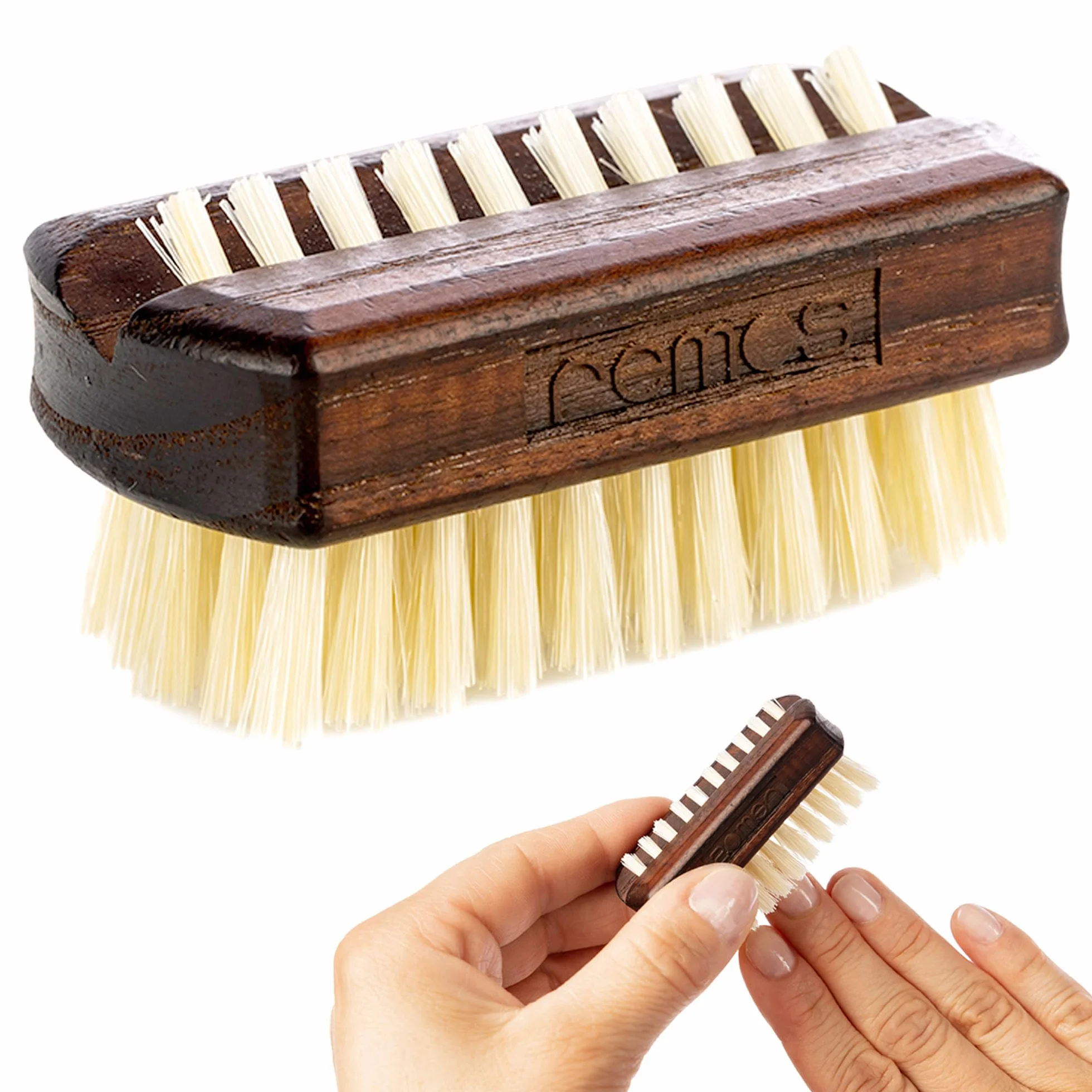 REMOS Spazzola da viaggio mini con setola naturale in legno di faggio termico
