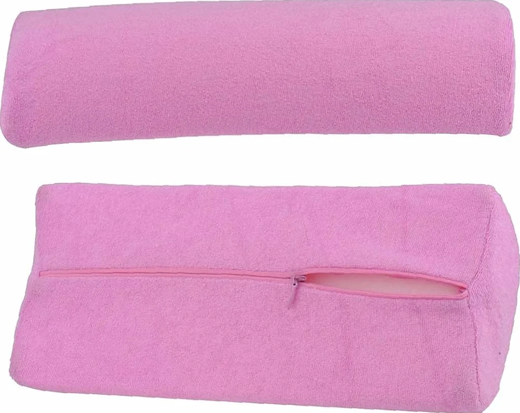 U-K Cuscino per mani per nail art, morbido cuscino in spugna - Set da tavolo per nail art - Supporto per bracciolo rimovibile, lavabile, supporto per manicure, trucchi (rosa) design carino