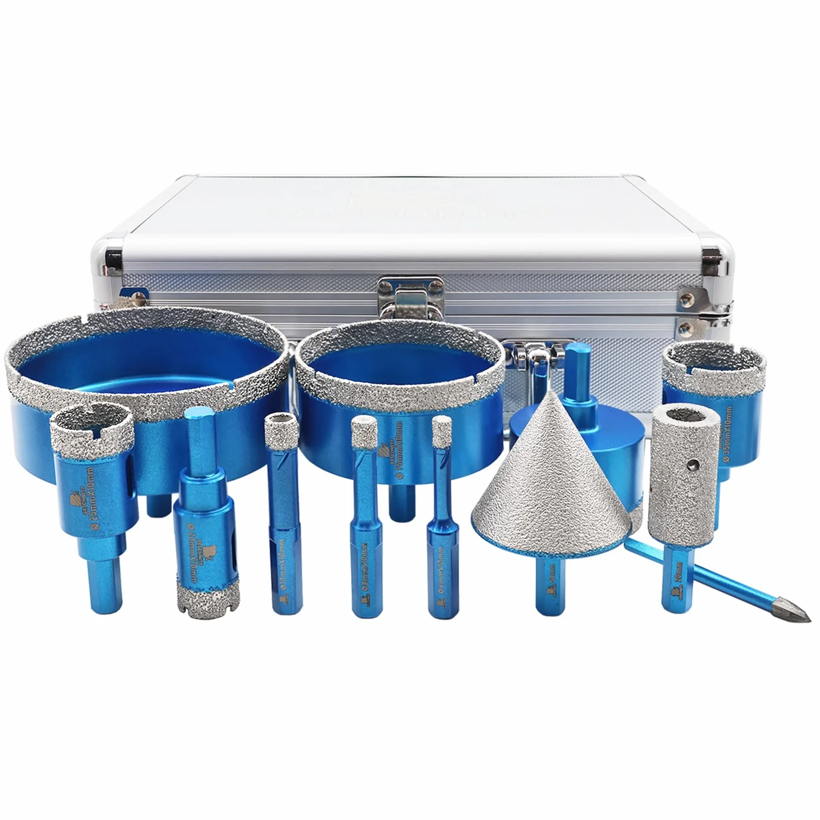 Punta per Trapano Diamantata Set 6-100mm Frese Diamantate per Porcellana Granito Piastrella Marmo Taglio a Secco