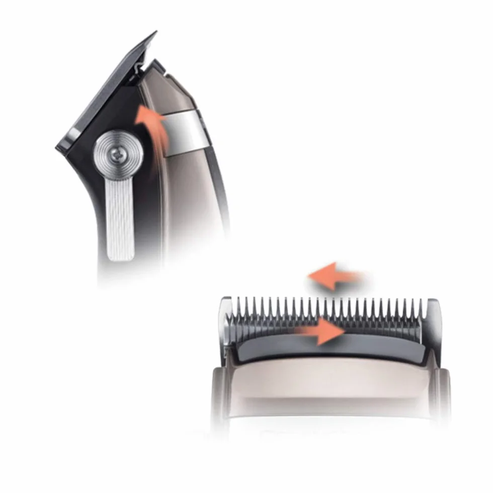 Remington Tagliacapelli Professionale - Lame in Acciaio Inox - Leva di regolazione della lama, 11 pettini, custodia, Funzionamento con rete-batteria, batteria al litio, Profi Retro HC9100
