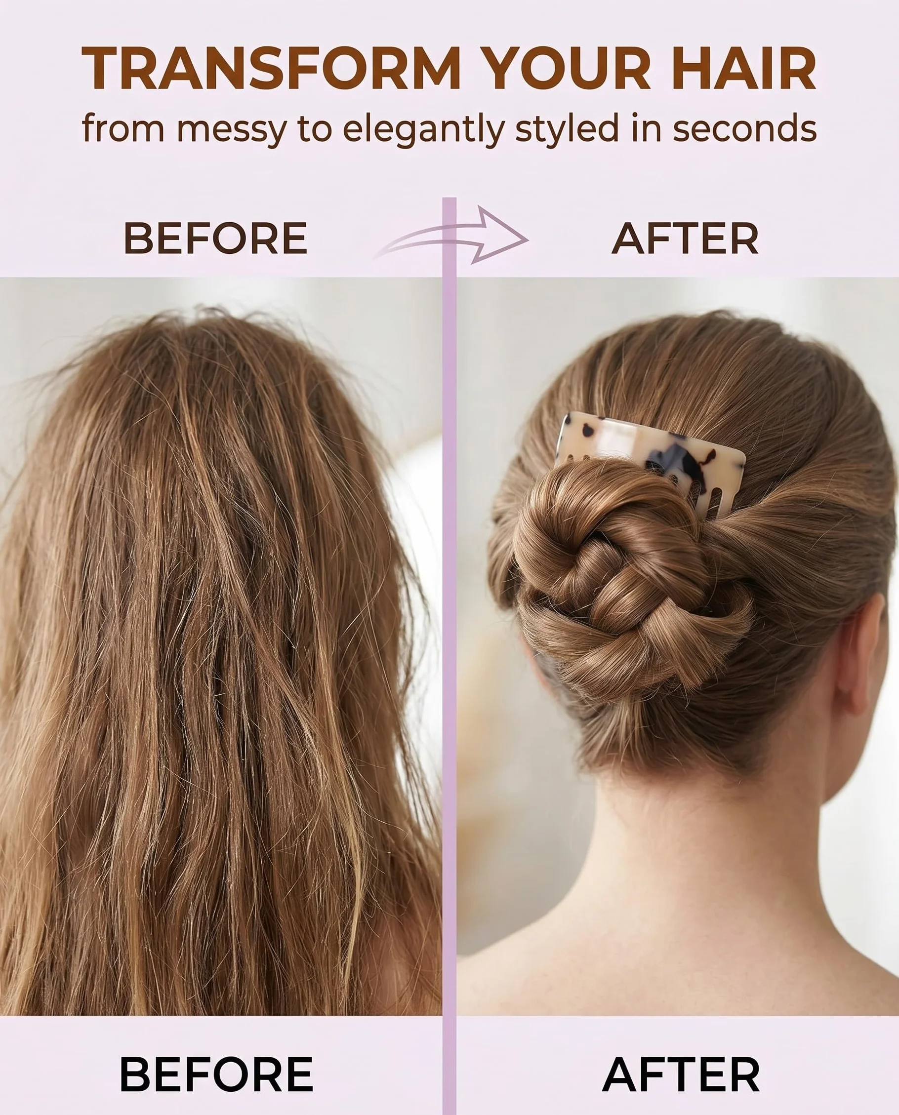 Pettini Fermacapelli Donna 4 Pezzi in Acetato, Stile Francese per Acconciature Eleganti, Ideali per Chignon, Dutt e Raccolti con Tenuta Forte e Duratura.