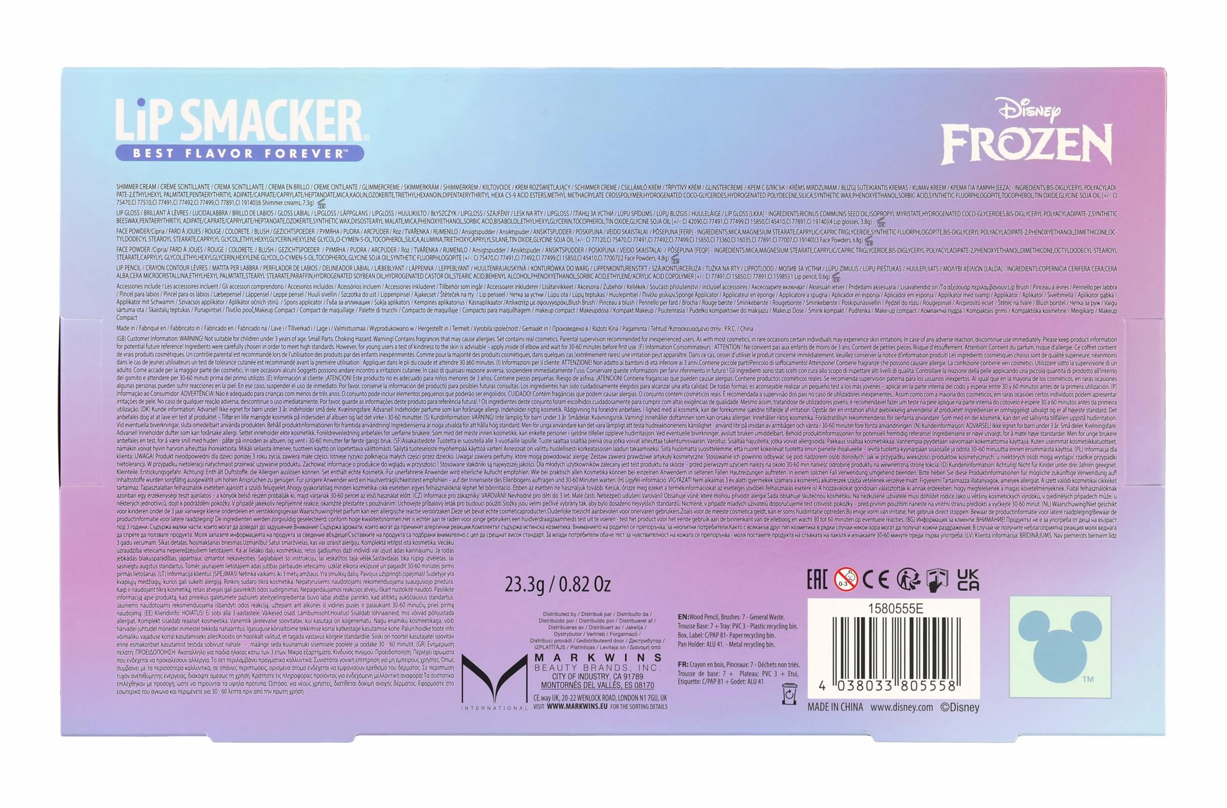 Lip Smacker Frozen, All in One Beauty Palette, Palette Ombretti con Finish Glitterato per Bambine e Ragazze, Edizione Regalo 2025