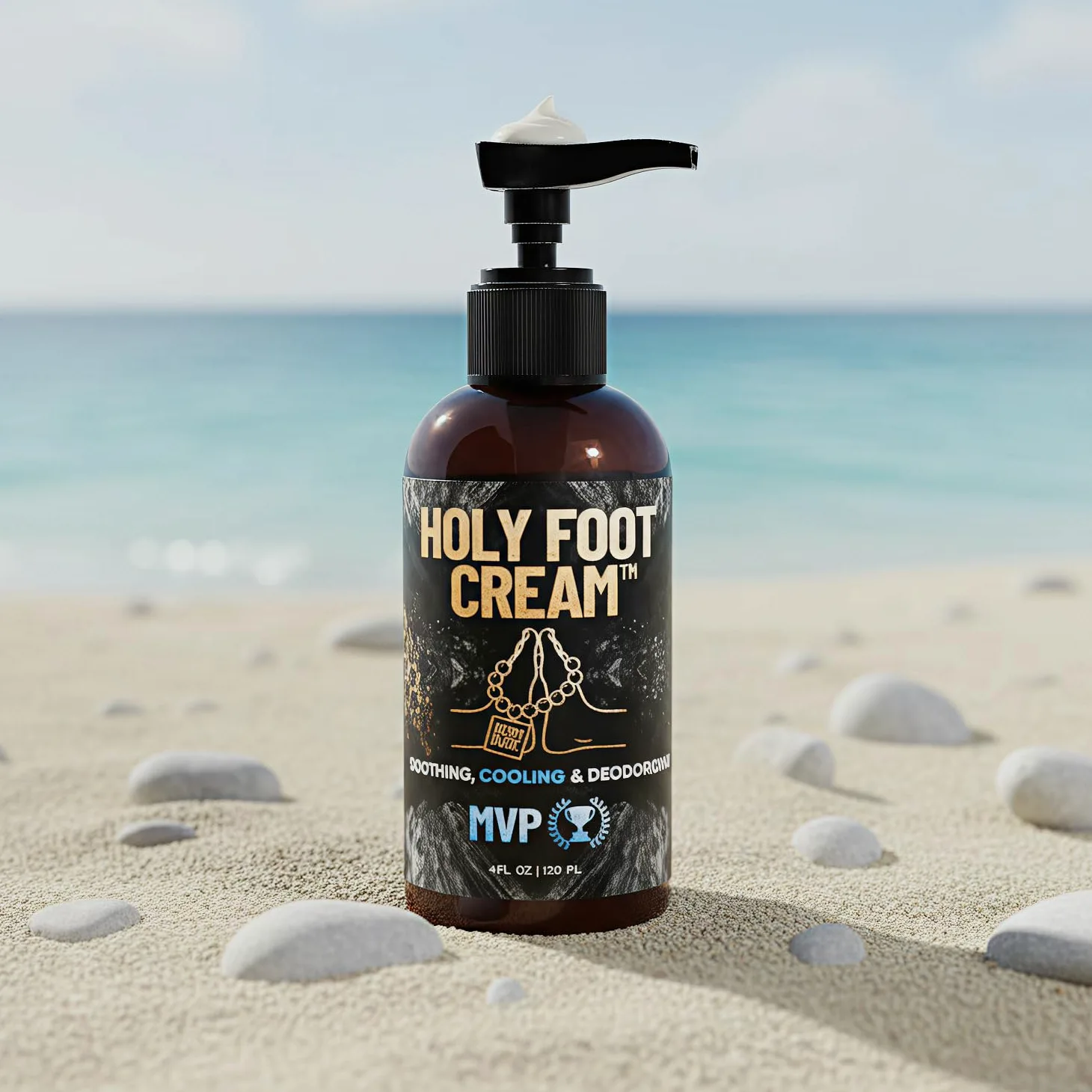 Derm Dude Holy Foot Cream, Crema idratante per piedi per talloni secchi e screpolati, elimina gli odori sui piedi, con Rurruz, Deoplex e Aloe, Aroma Mvp