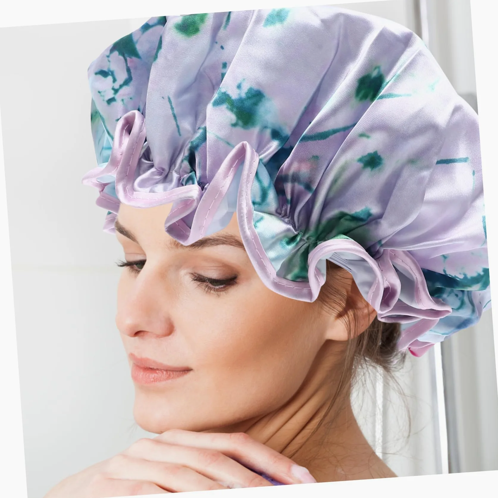 Beavorty Cuffia Da Da 9 Pezzi Impermeabile Elastica A Doppio Arcobaleno Foglia Spezzata Polvere Confezione Da 3 Teschi Bordata Da Donna Peva