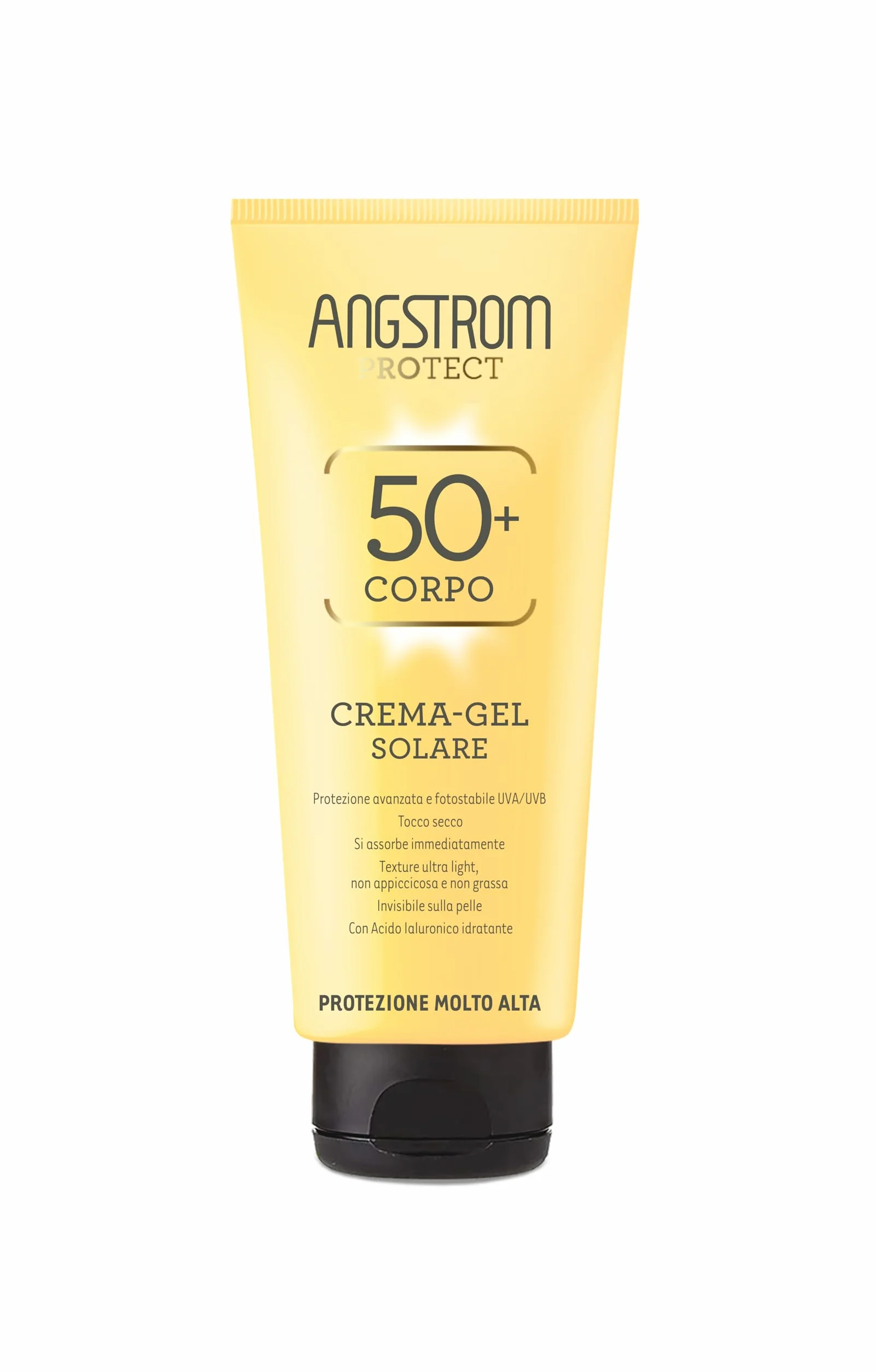 Angstrom Protect Crema-Gel Solare SPF 50+, Ultra light, Resistente all'acqua, Dermatologicamente testato, 200ml