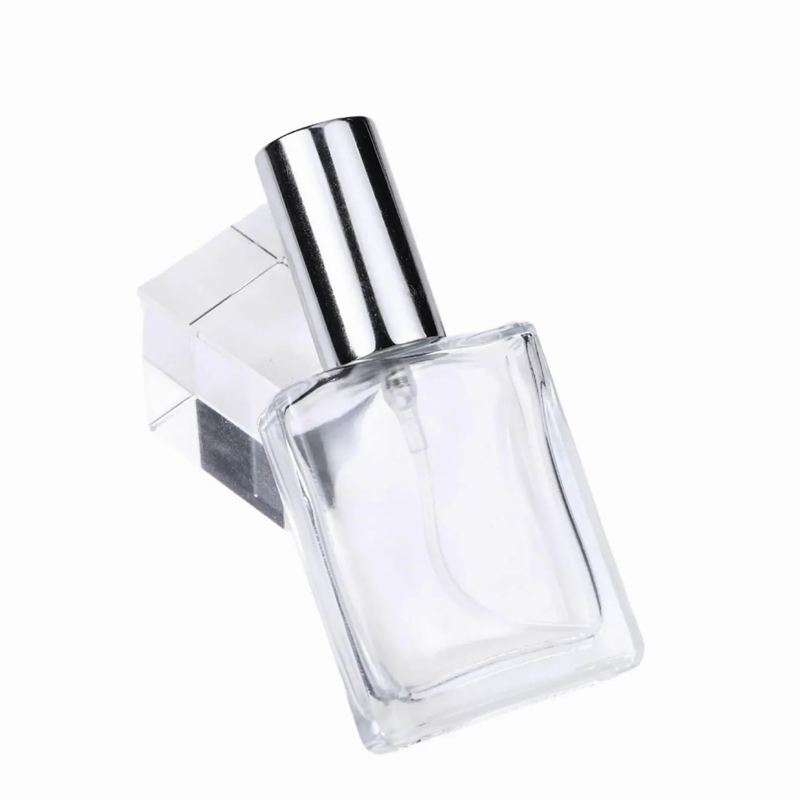 Flacone Spray Vuoto 10 pezzi di flaconi profumo spray atomizzatore for bottiglie quadrate piatte portatili da viaggio, ricarica in vetro vuote
