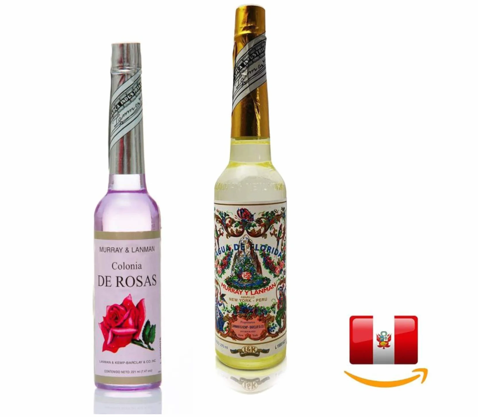 Set 2 in 1 Agua de Florida 270 ml Colonia Violetas 221 ml originale dal Perù effetto rinfrescante favorisce la concentrazione dei pensieri e ci apre all'amore e alla devozione