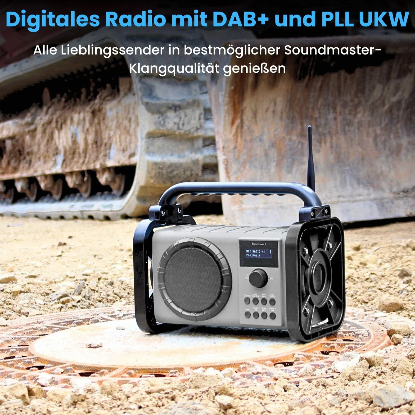 Soundmaster Radio da cantiere DAB80SG DAB+ FM Bluetooth batteria agli ioni di litio