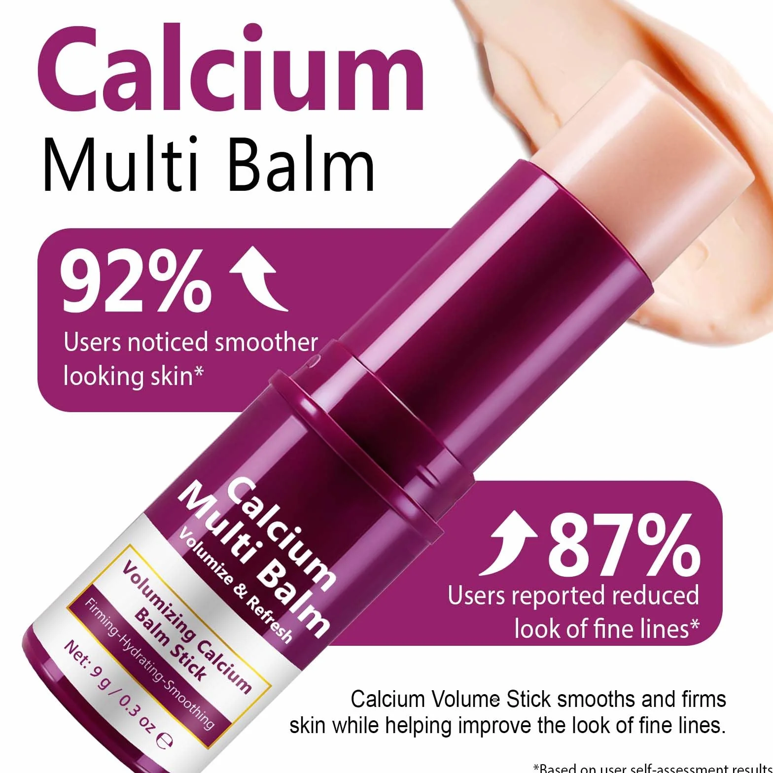 Calcio Multi Balm Stick – Solido balsamo per collagene per la cura di occhi, viso e collo – Rassodante e idratante – Con burro di karitè e vitamine – Pratica matita per la cura in viaggio (1 pezzo)