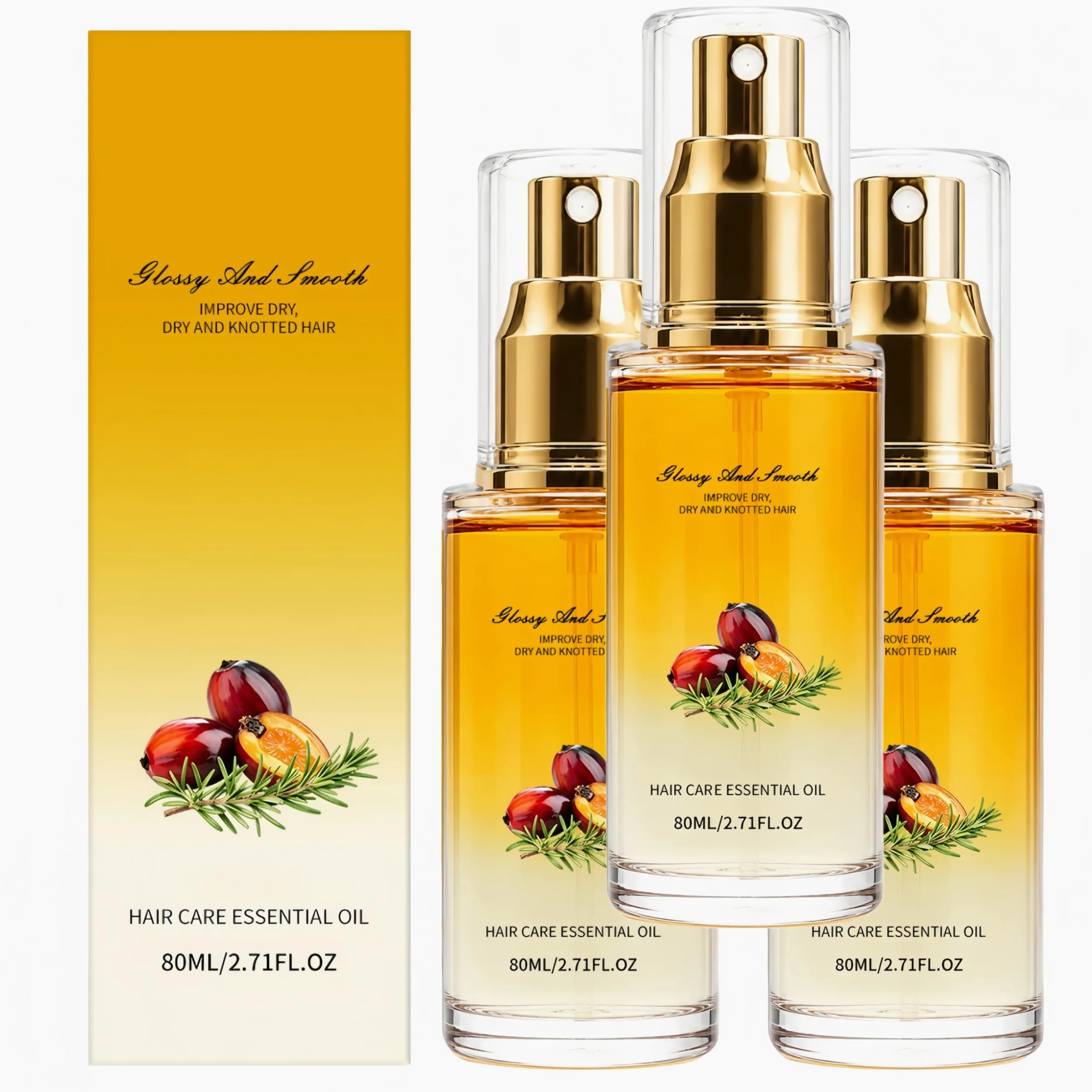 Spray Olio per Capelli con Jojoba e Burro di Karité, Non Untuoso (3) | Spray olio anticrespo per capelli secchi e danneggiati, trattamento senza risciacquo con olio di jojoba e burro di karité