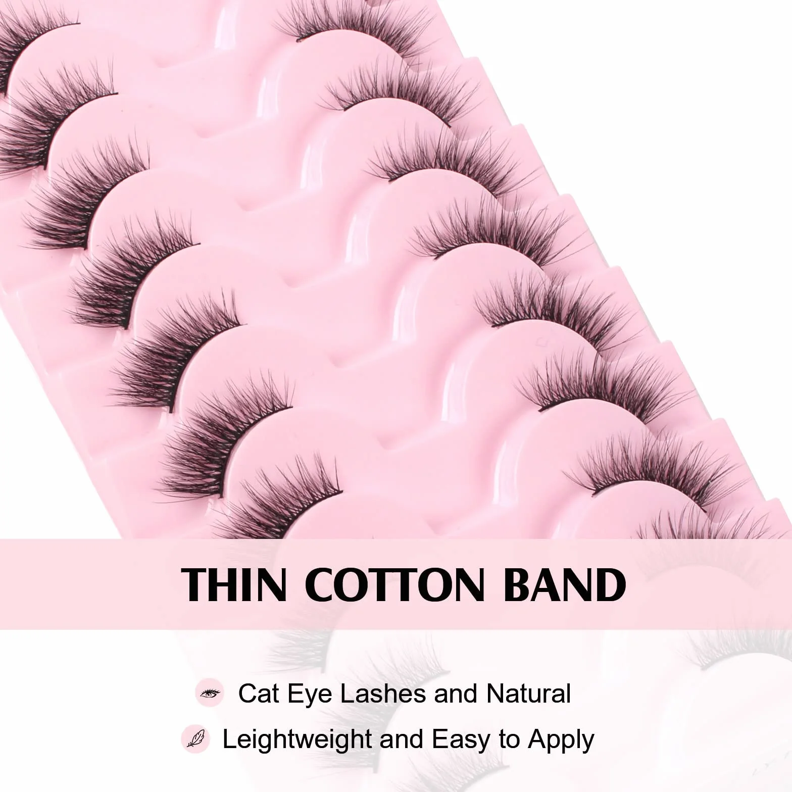 Parriparri Ciglia Finte Naturali 10 Paia Mezze Ciglia Finte Occhio di Gatto Aspetto Naturale Wispy Half Lashes Cat Eye Corner Eyelashes