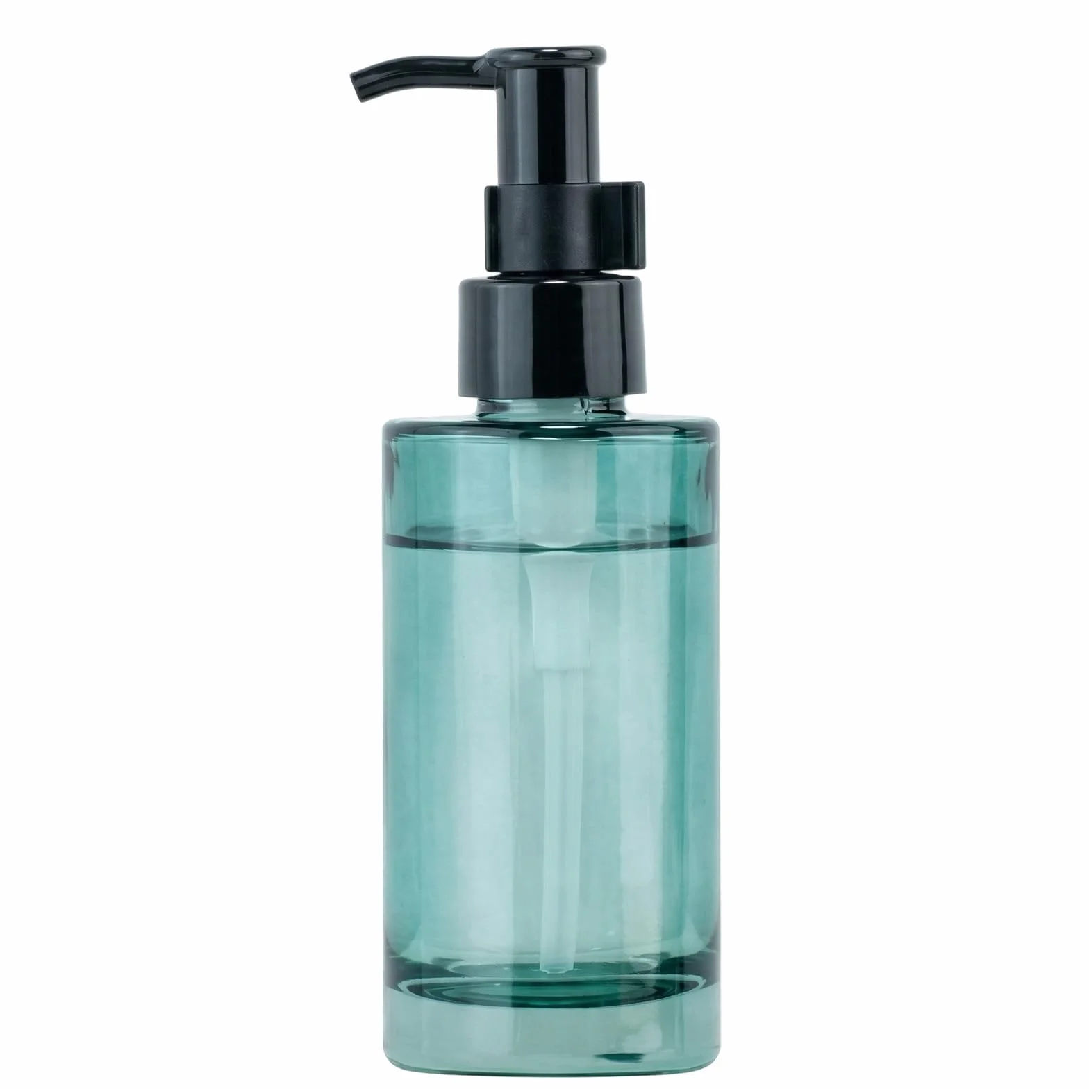 Flacone vuoto in vetro da 100 ml, ricaricabile, con pompa nera, dispenser per cosmetici, creme, lozioni, per oli essenziali, emulsioni, essenze, bottiglie da viaggio (blu)