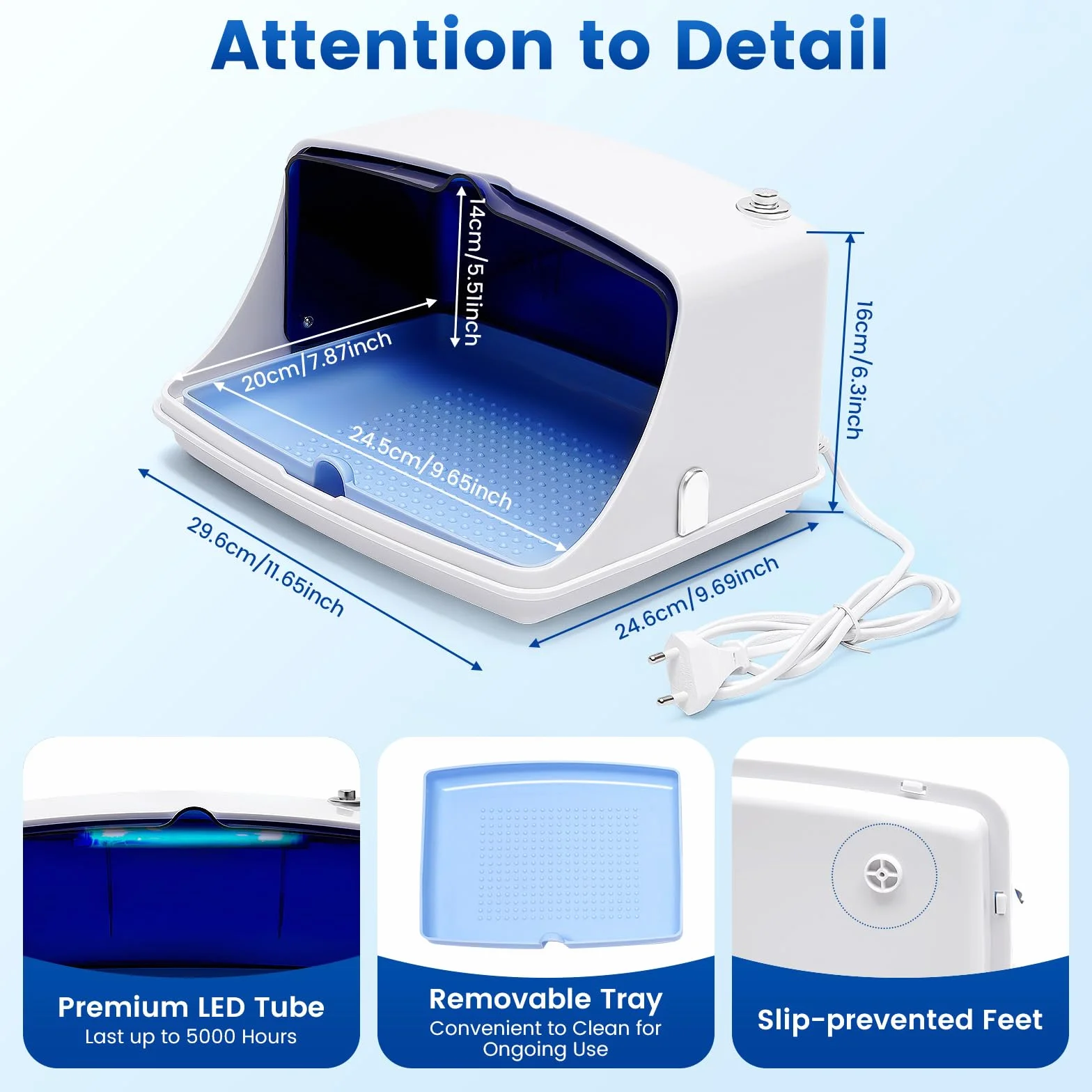 Sterilizzatore UV da 5 W, per manicure, salone, per la pulizia, per la disinfezione, per manicure, 45 – 65 ℃ 200 W, per strumenti per unghie, strumenti cosmetici, parrucchieri, vestiti, asciugamani,