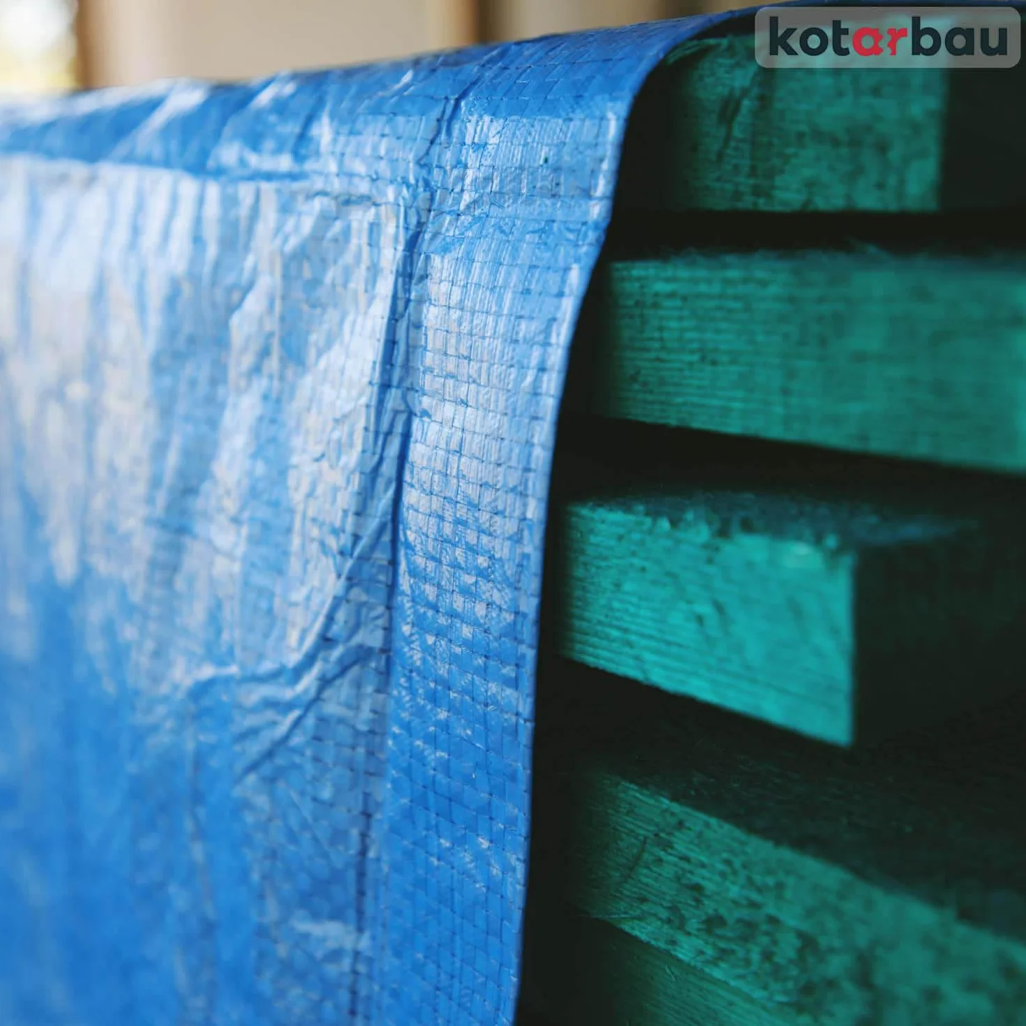 KOTARBAU Telo Impermeabile Esterno Polietilene 4 x 6 m Blu 75 g/m² Copertura Piscina Telone Giardino