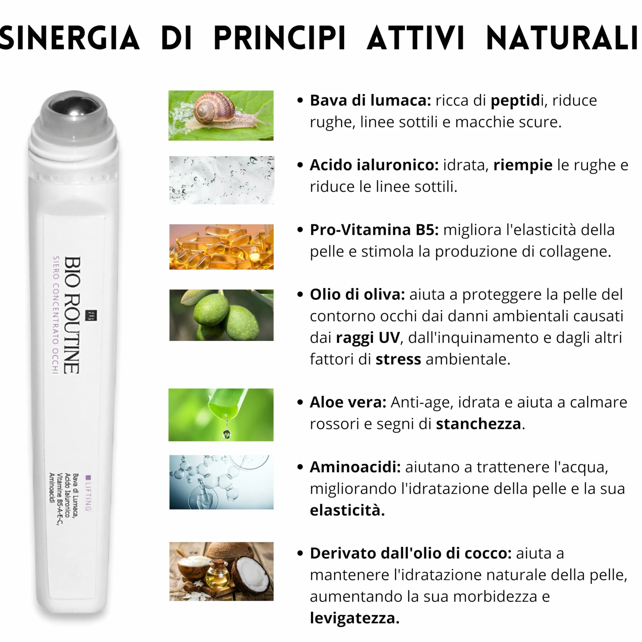 Siero Contorno Occhi Antirughe e Antiocchiaie con Bava di Lumaca e Acido Ialuronico - Effetto Ghiaccio Anti-fatica Riduce Rughe, Borse e Occhiaie per uno Sguardo Riposato