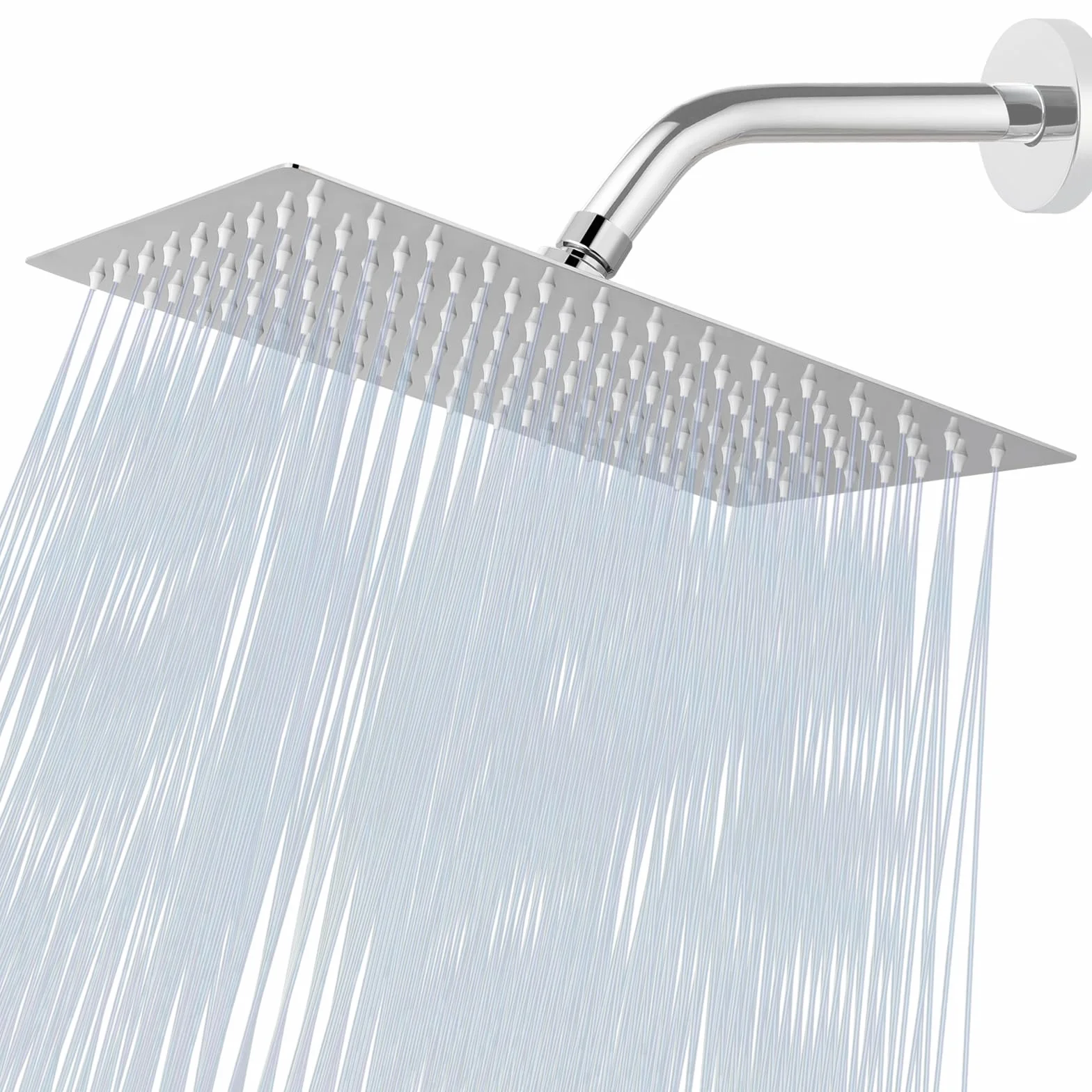 Soffione Doccia a Pioggia Extra Large in Acciaio Inossidabile, 30x20 cm Cromato, Montaggio Soffitto Parete