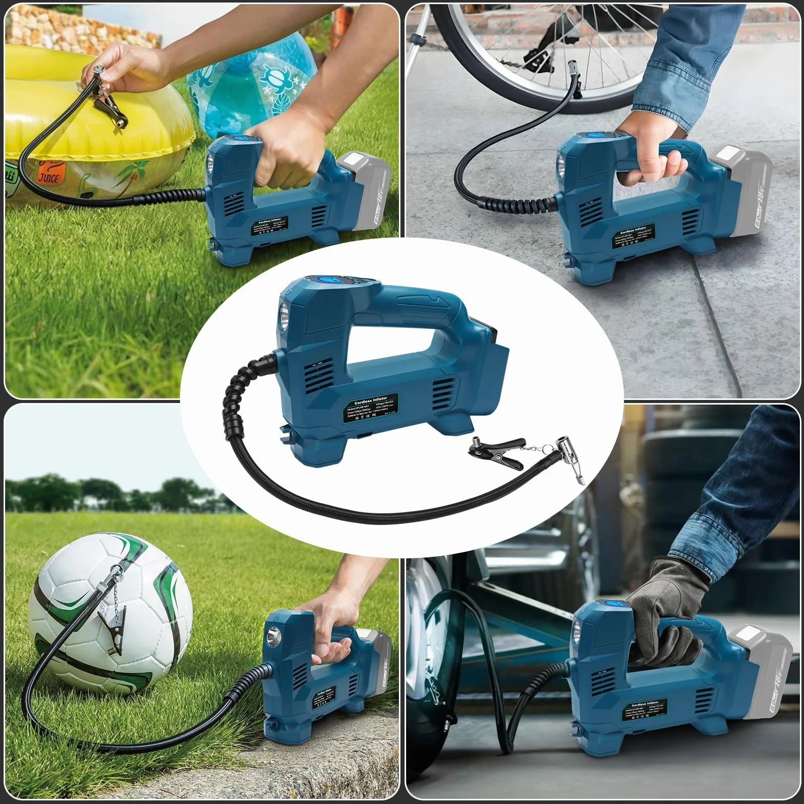 Powarobor Compressore portatile compatibile con batteria Makita 18V 150 PSI 10,34 bar