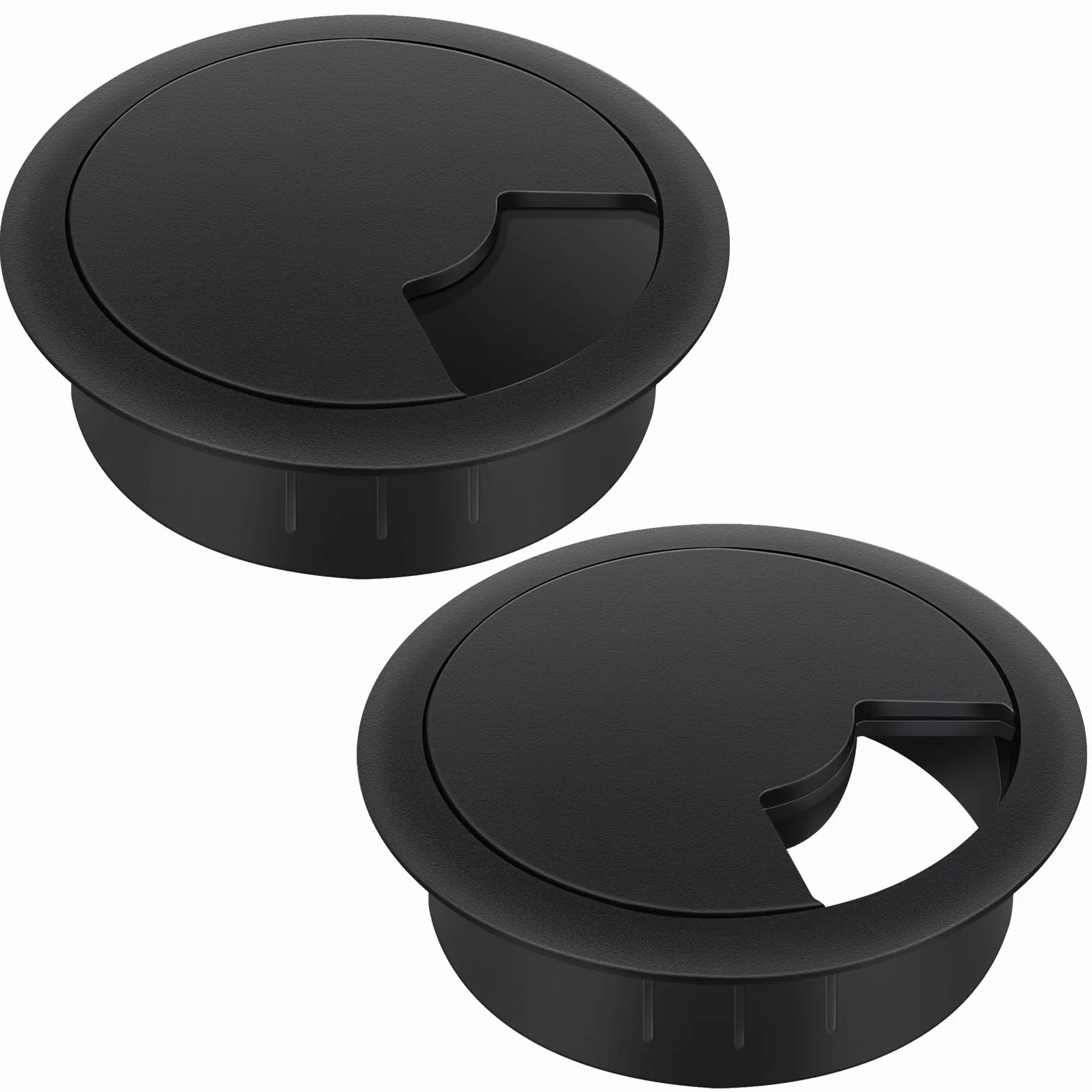 Bolatus 2 passacavo da scrivania 60 mm plastica nero