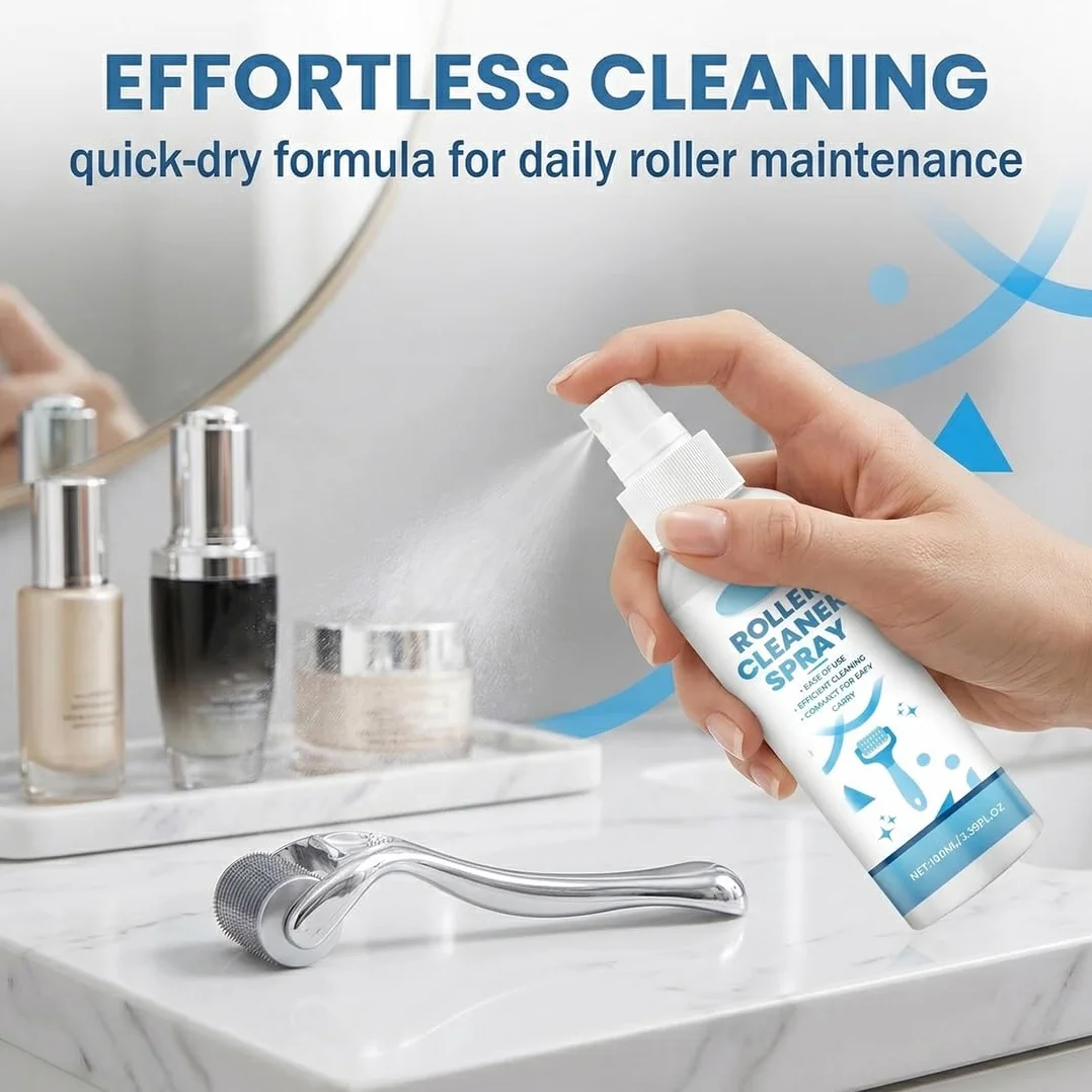 100ml Microneedling Viso Roller Cleaner Derma Roller Cleaner Spray Roller Cleaners, Adatto per Rulli, Microaghi, Derma Stamp
