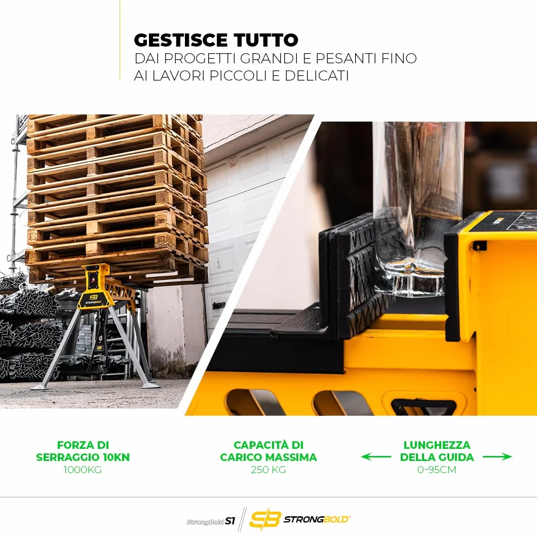 Morsa Mobile Professionale Banco da Lavoro Pieghevole Forza 10kN Supporto Falegnameria Officina