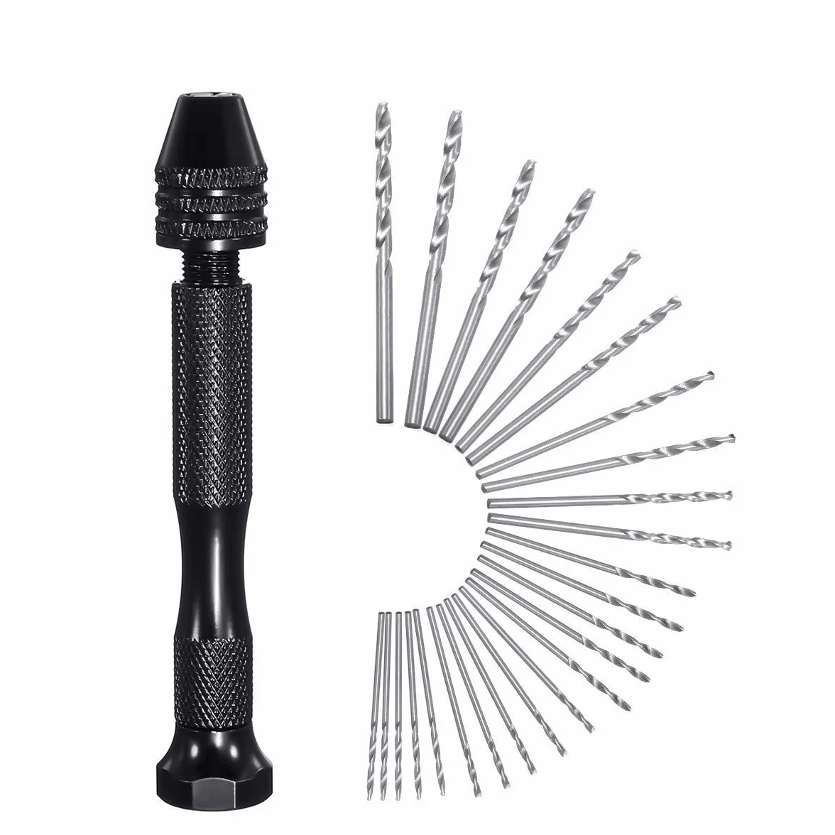 Mini Trapano a Mano 26Pcs Set Twist Drill Punte Elicoidali Precision 0.5-3.0mm