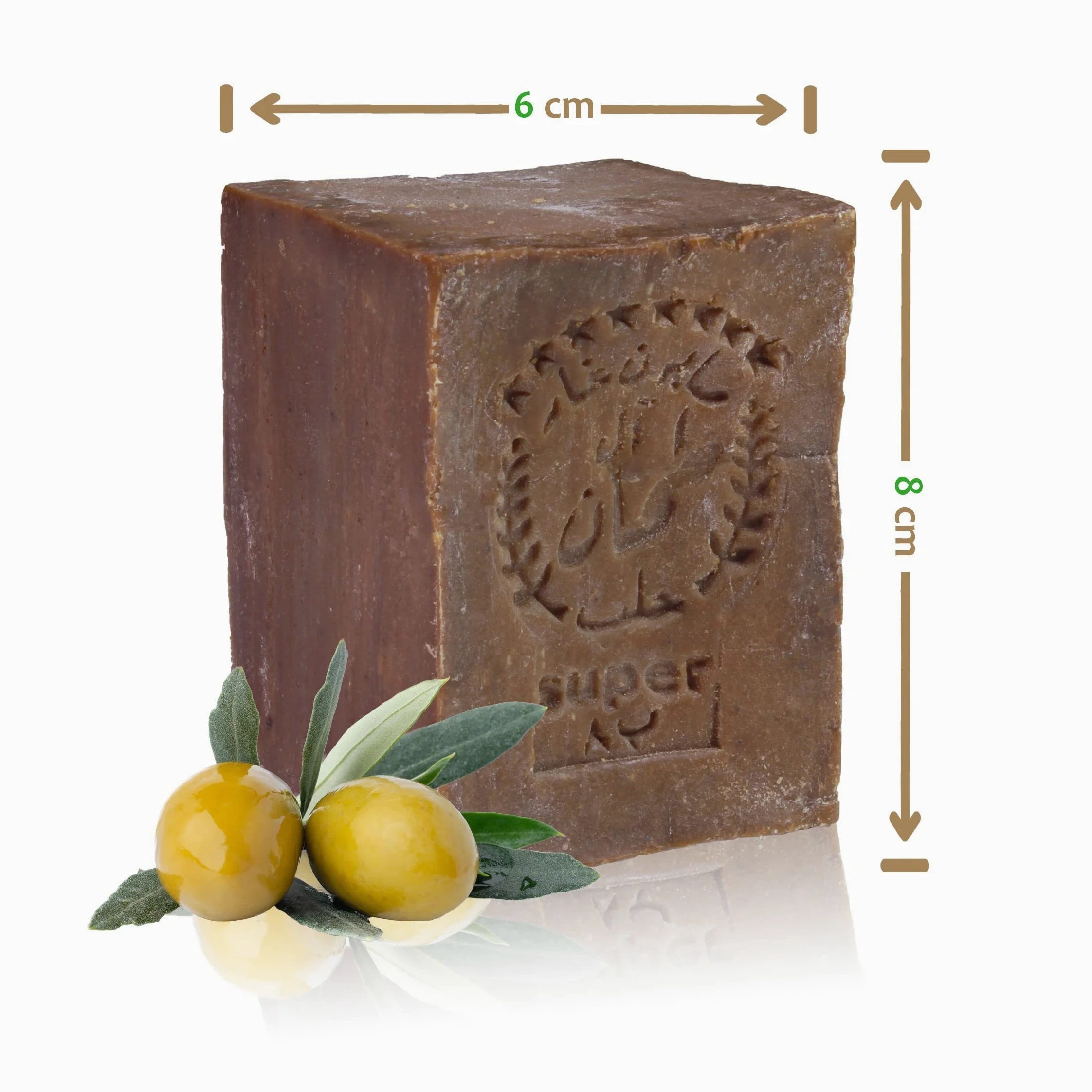 TUMELO Sapone di Aleppo Originale 4 x 200g (800g) 60% Olio d'Oliva 40% Olio di Alloro + Sacchetto di sapone - Sapone all'Olio d'Oliva fatto a mano - Sapone naturale - Sapone solido per capelli