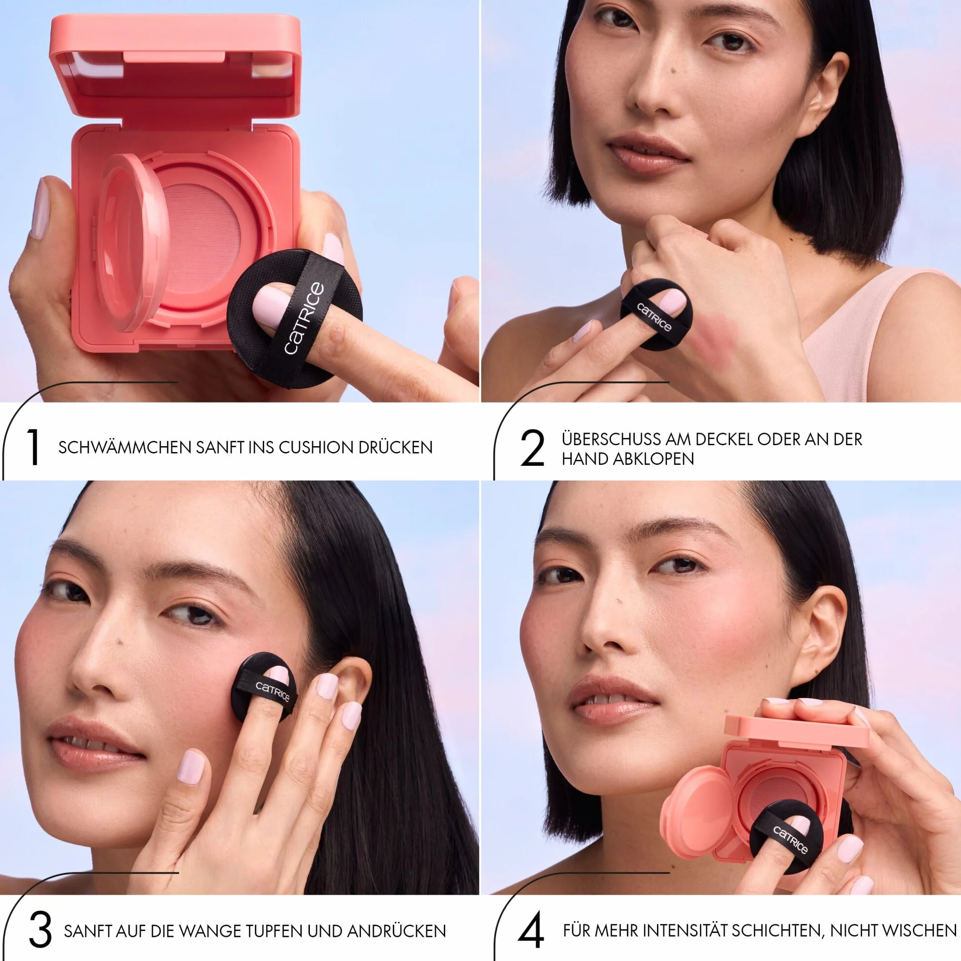 Catrice Cloud Tint Cushion Blush, idratante, rinfrescante, focalizzazione leggera, naturale (4g)