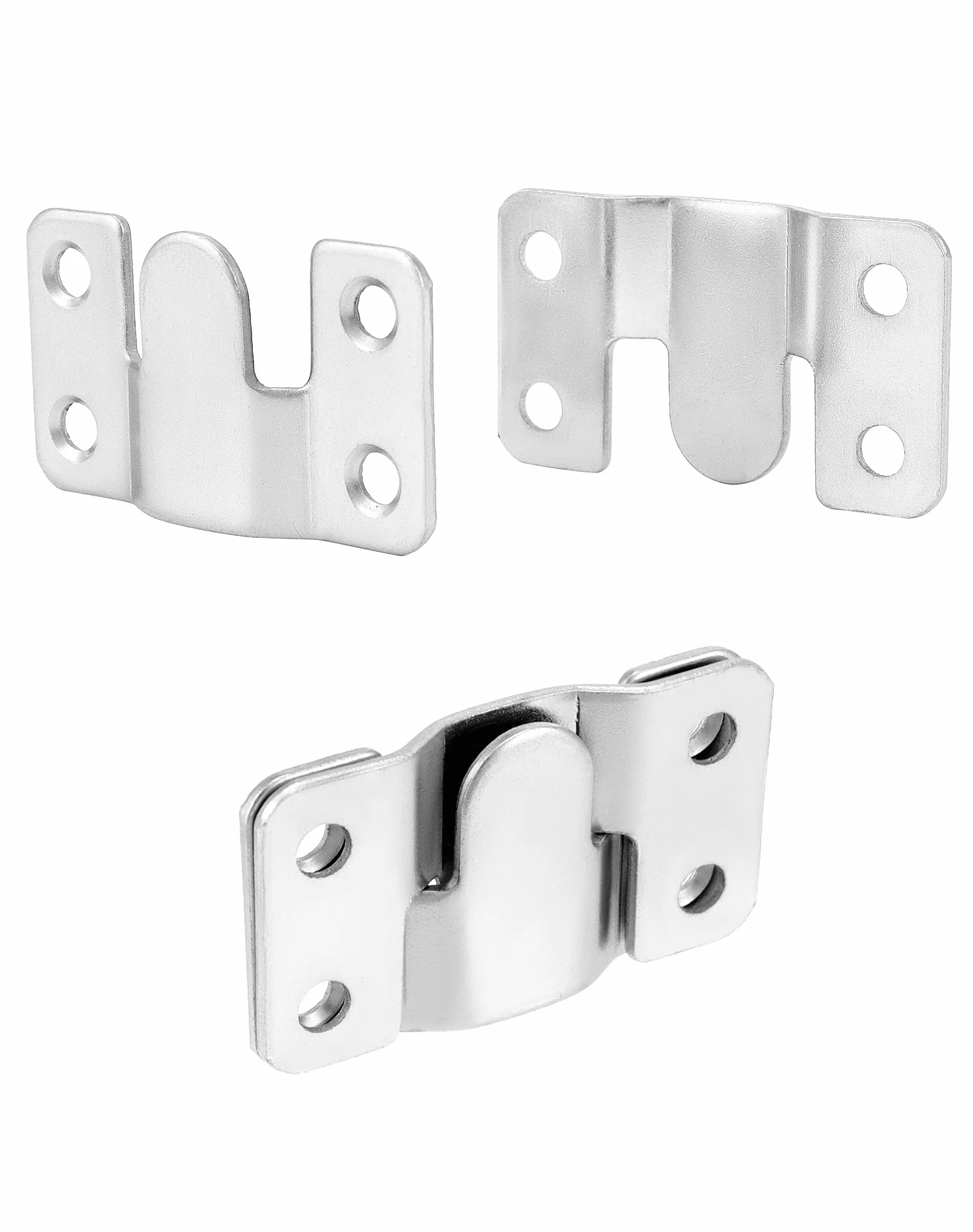 Ganci ad Incastro in Ferro Zincato 8 Paia 54x30 mm QWORK