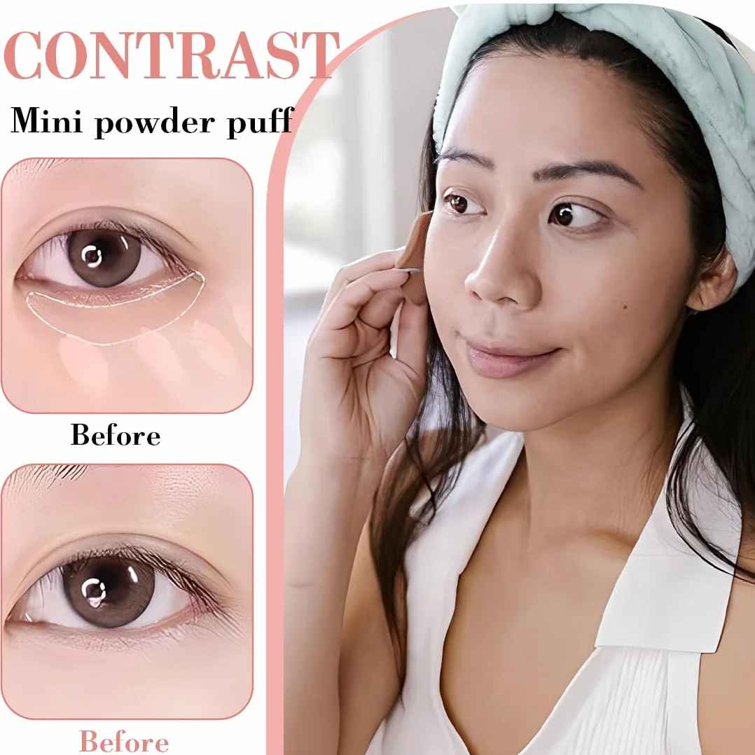 10 Pezzi Mini Soffietti Per Cipria E Spugnette Per Trucco Huda Beauty Powder Soffietti In Tessuto Per Fondotinta, Correttore E Primer Cuscinetti Triangolari Bianco, Rosa (3X4 Cm)