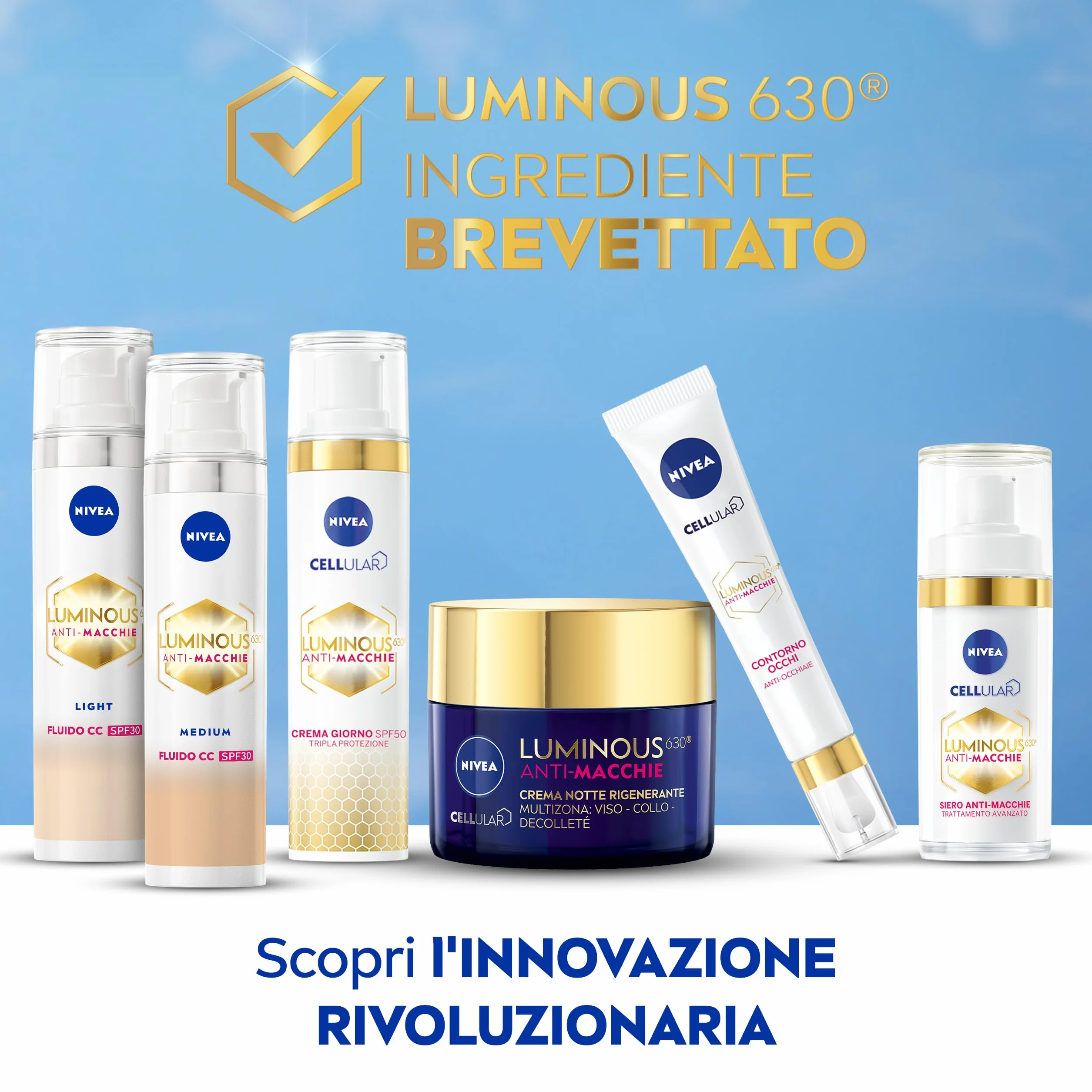 NIVEA Luminous630 Routine, Cofanetto Set Skincare con Siero Viso Trattamento Avanzato 30 ml e Fluido CC Cream SPF 30 3-in-1 Medium 40 ml per la cura completa delle macchie – Kit Esclusiva Amazon