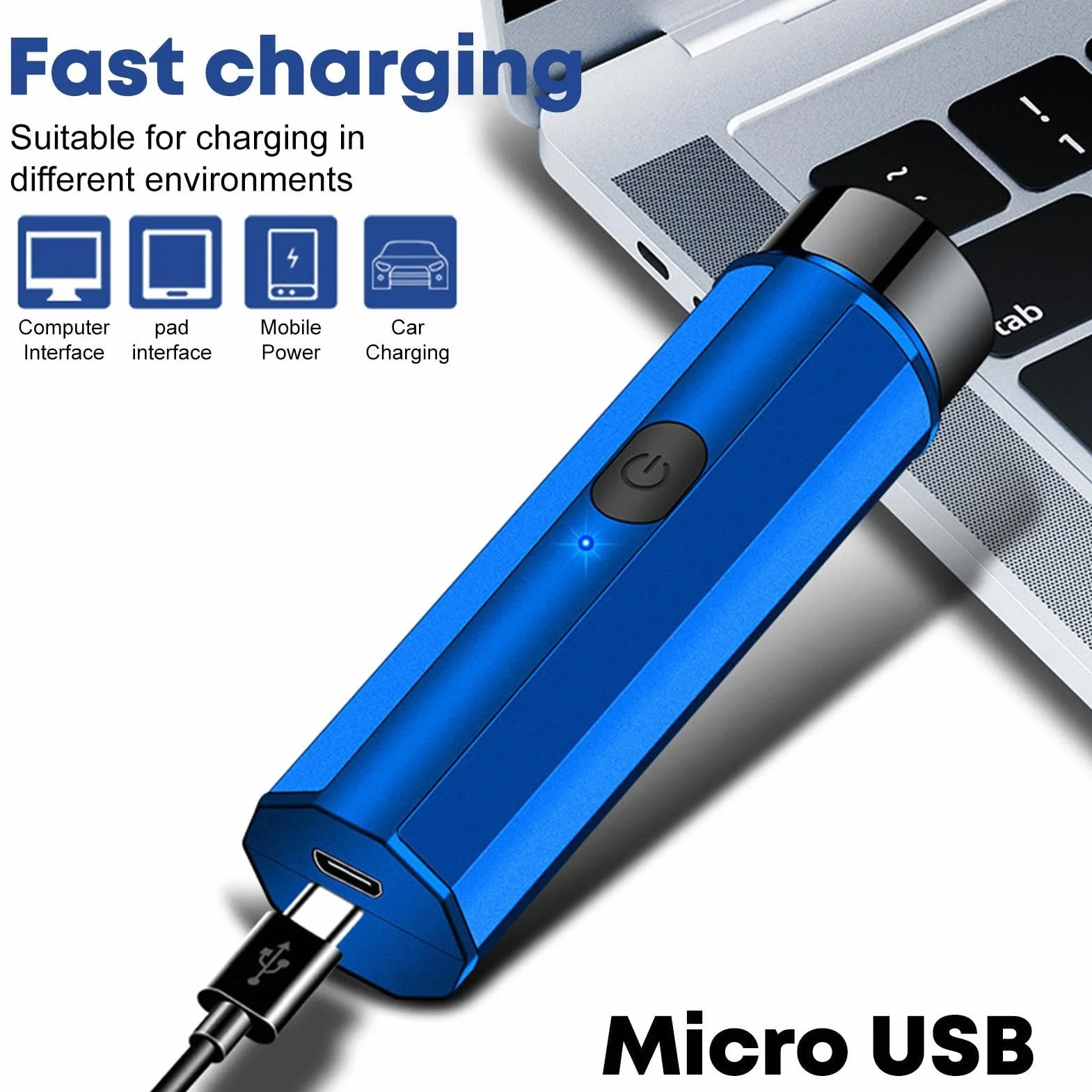 Mini rasoio portatile - rasoio elettrico compatto, trimmer di barba leggero | 12,7x2,25 cm dispositivo di toelettatura tascabile ricaricabile USB, macchina a rasatura a secco bagnato, viaggio con oper