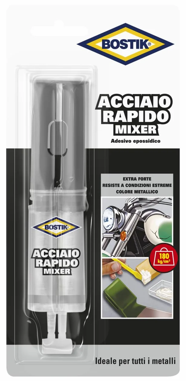 Bostik Acciaio Rapido Grigio Metallo 24 ml