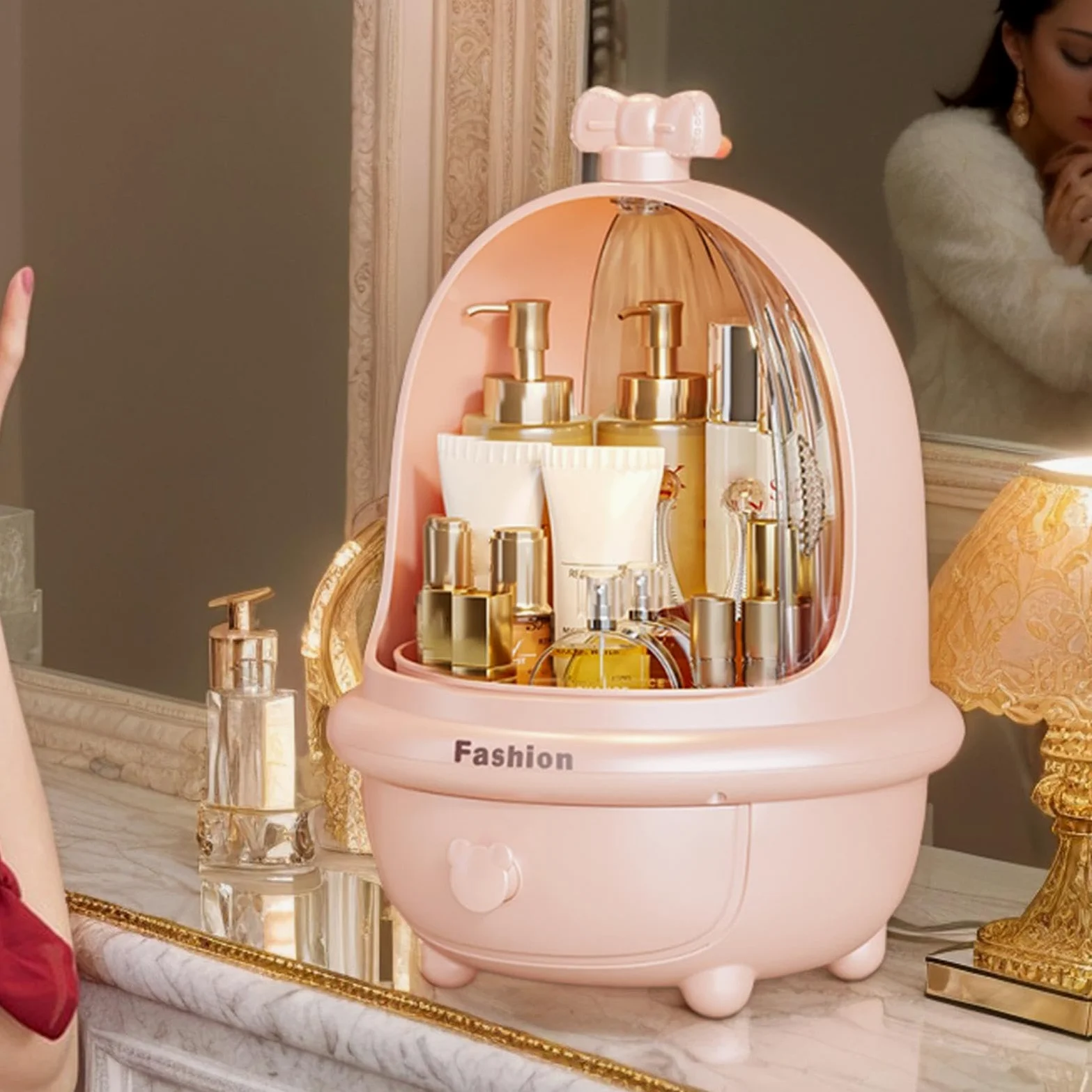 Organizzatori per Trucco per Bagno, Vetrine | Portaoggetti Cosmetici | Vetrine Rotanti Impermeabili per la Cura della Pelle per Rossetto, Ombretto e Polvere Sciolta