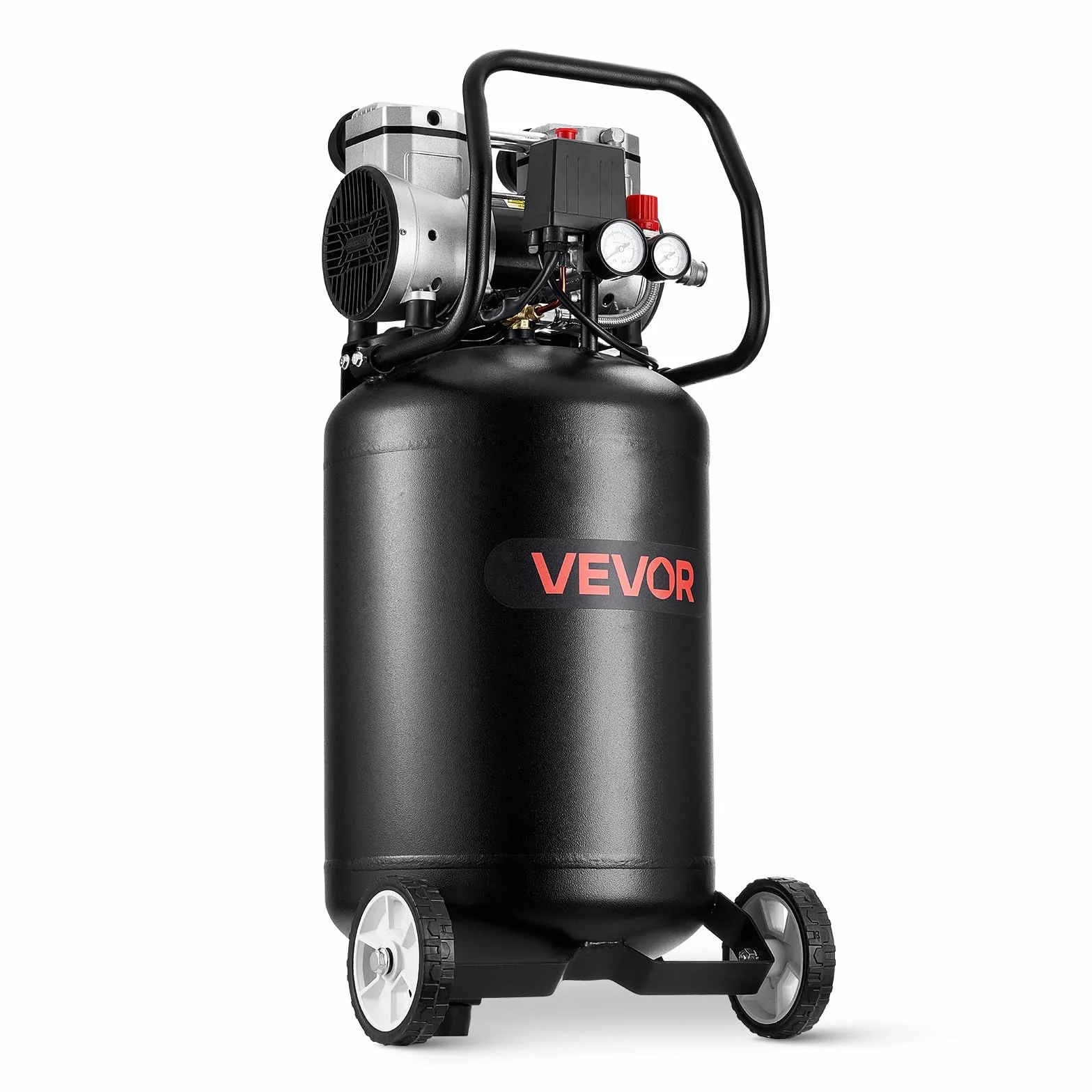 VEVOR Compressore d'Aria 50 Litri 1,5 KW 8 Bar Senza Olio Portatile su Ruote